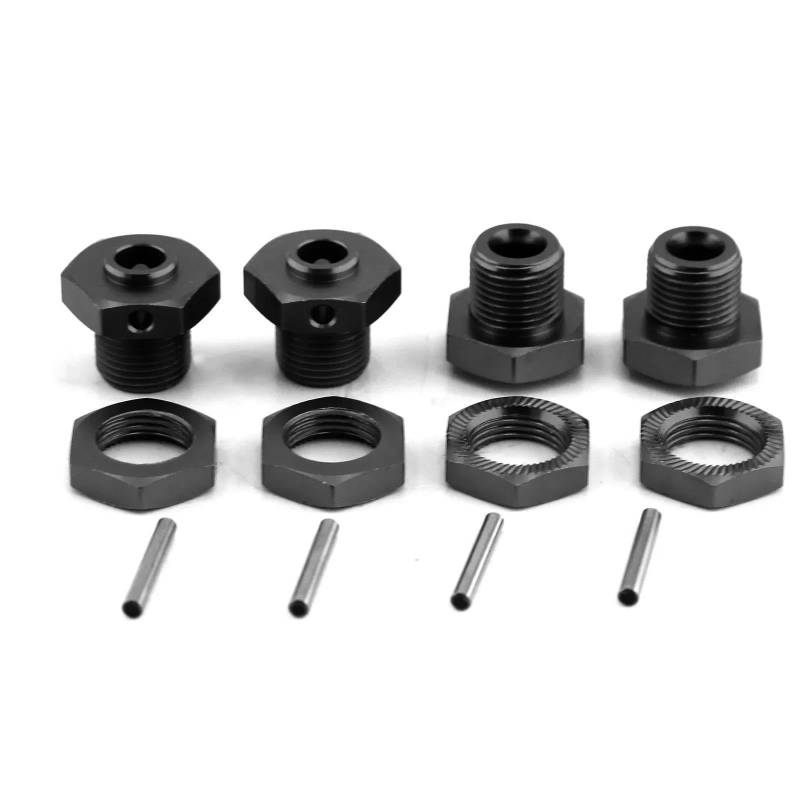 APMXQWIL RC Autoteile Für Arrma 3S 1/8 Für Typhon 4x4 3S Für Blx Für Typhon 4x4 550 Für Mega Metal 17mm Radsechskant-Nabenadapter Mit Mutter Ersatz RC Auto Upgrade Teile(Black) von APMXQWIL