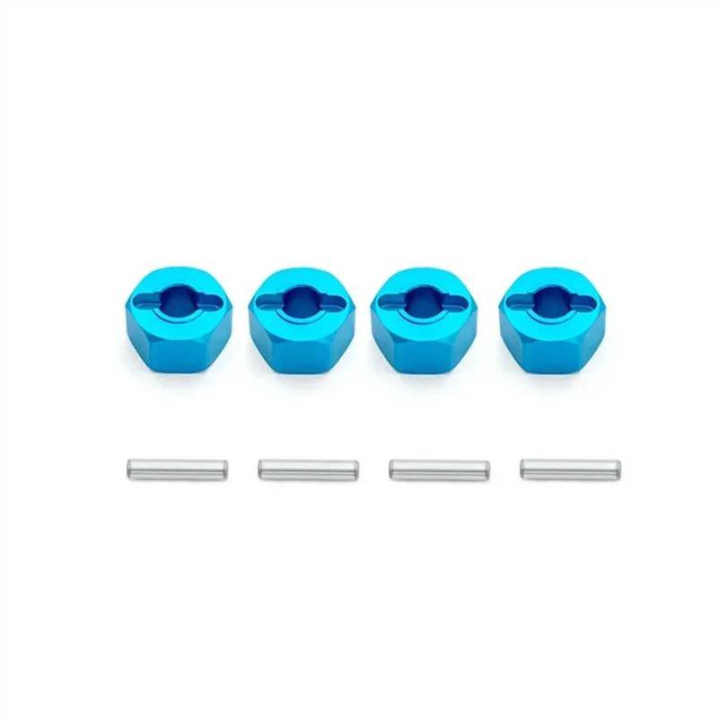 APMXQWIL RC Autoteile Für MJX Für Hyper Für Go H16 14301 14302 16207 16208 16209 16210 12mm Metall Rad Hex Hub Adapter RC Auto Upgrade Teile Zubehör(Blue) von APMXQWIL