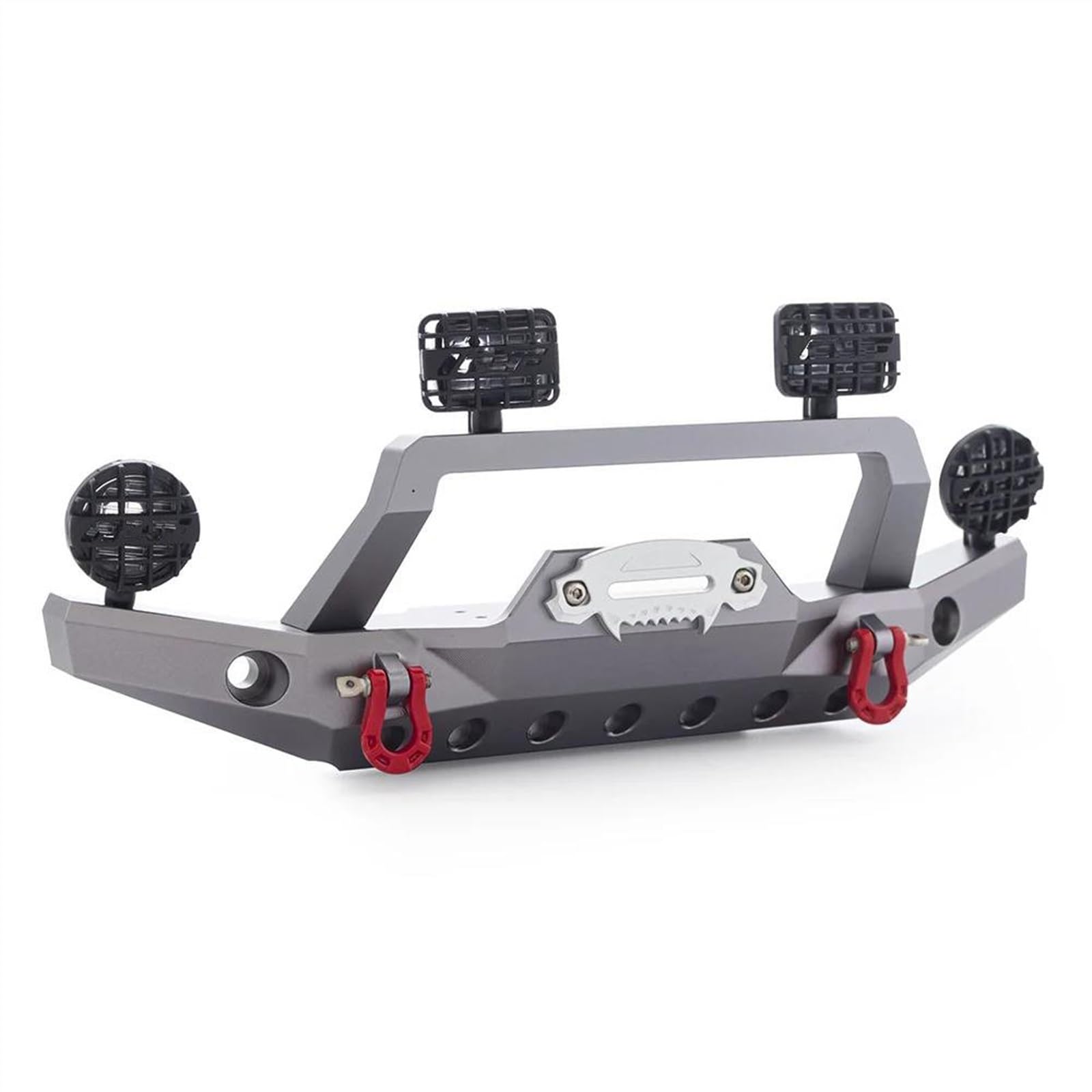 APMXQWIL RC Autoteile Für TRX4 Sports Edition Für Defender Metall Frontschürze Mit Licht 1/10 RC Crawler Auto Upgrade Teile Dekoration Auto Zubehör(Silver) von APMXQWIL