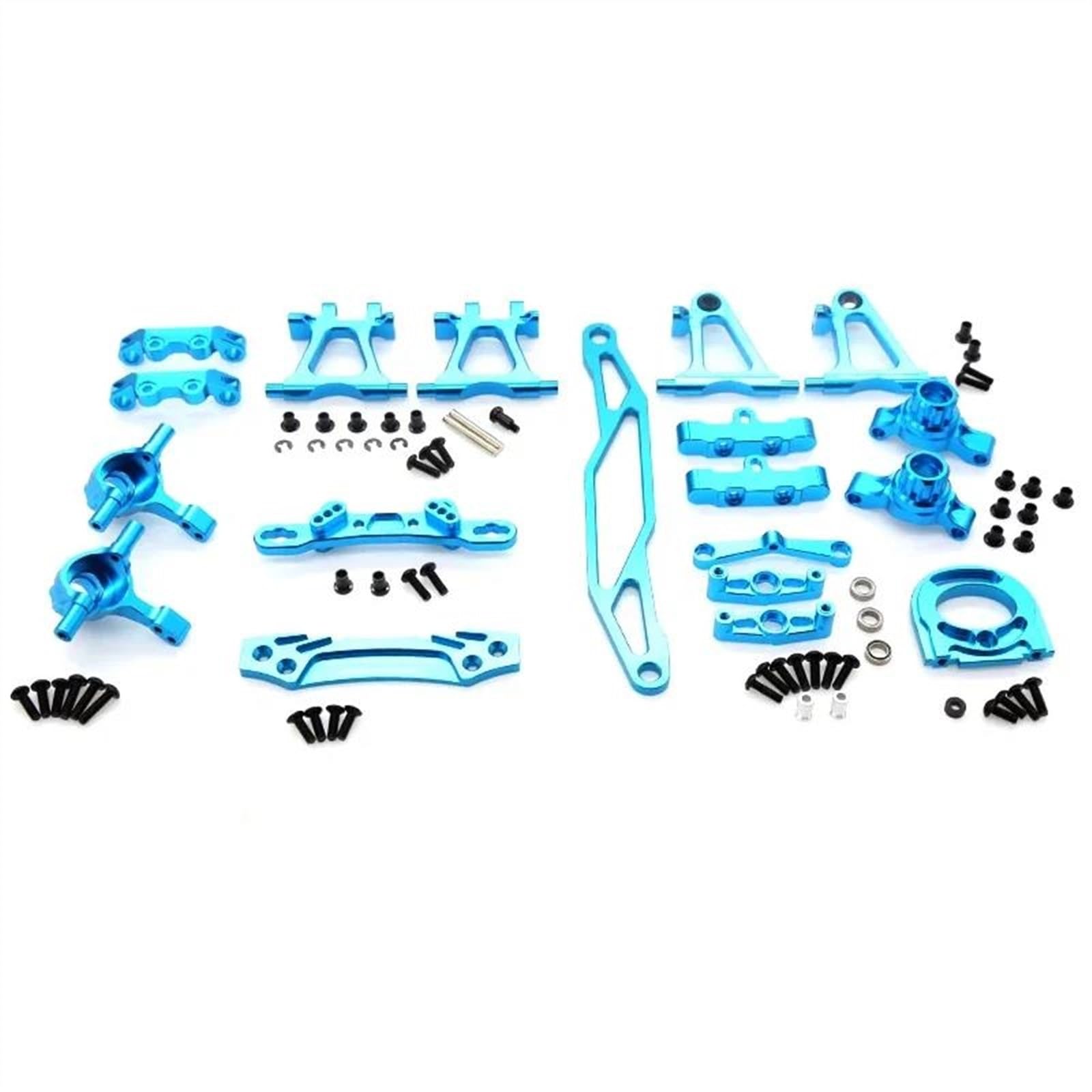 APMXQWIL RC Autoteile Für Tamiya Für TT02 1/10 Metall Modifikation Zubehörsatz Querlenker Halterung Achsschenkel Dämpferturm Stoßfängerplatte RC Auto Upgrade Teile(Blue) von APMXQWIL