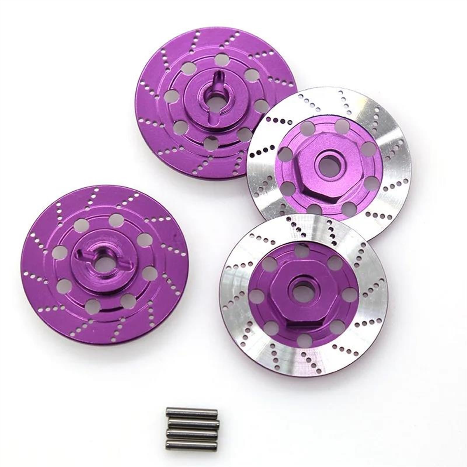 APMXQWIL RC Autoteile Für Tamiya TT01 TT02 Für HPI Für HSP 94123 Für Sakura D4 1/10 Metallbremsscheibe Rad Hex Hub Adapter Pin 12mm RC On Road Für Racing Autoteile(Purple) von APMXQWIL