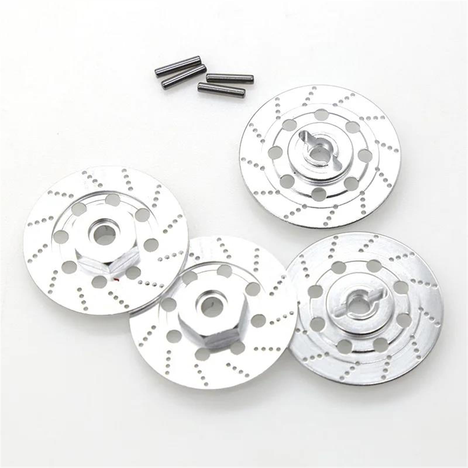 APMXQWIL RC Autoteile Für Tamiya TT01 TT02 Für HPI Für HSP 94123 Für Sakura D4 1/10 Metallbremsscheibe Rad Hex Hub Adapter Pin 12mm RC On Road Für Racing Autoteile(Silver) von APMXQWIL