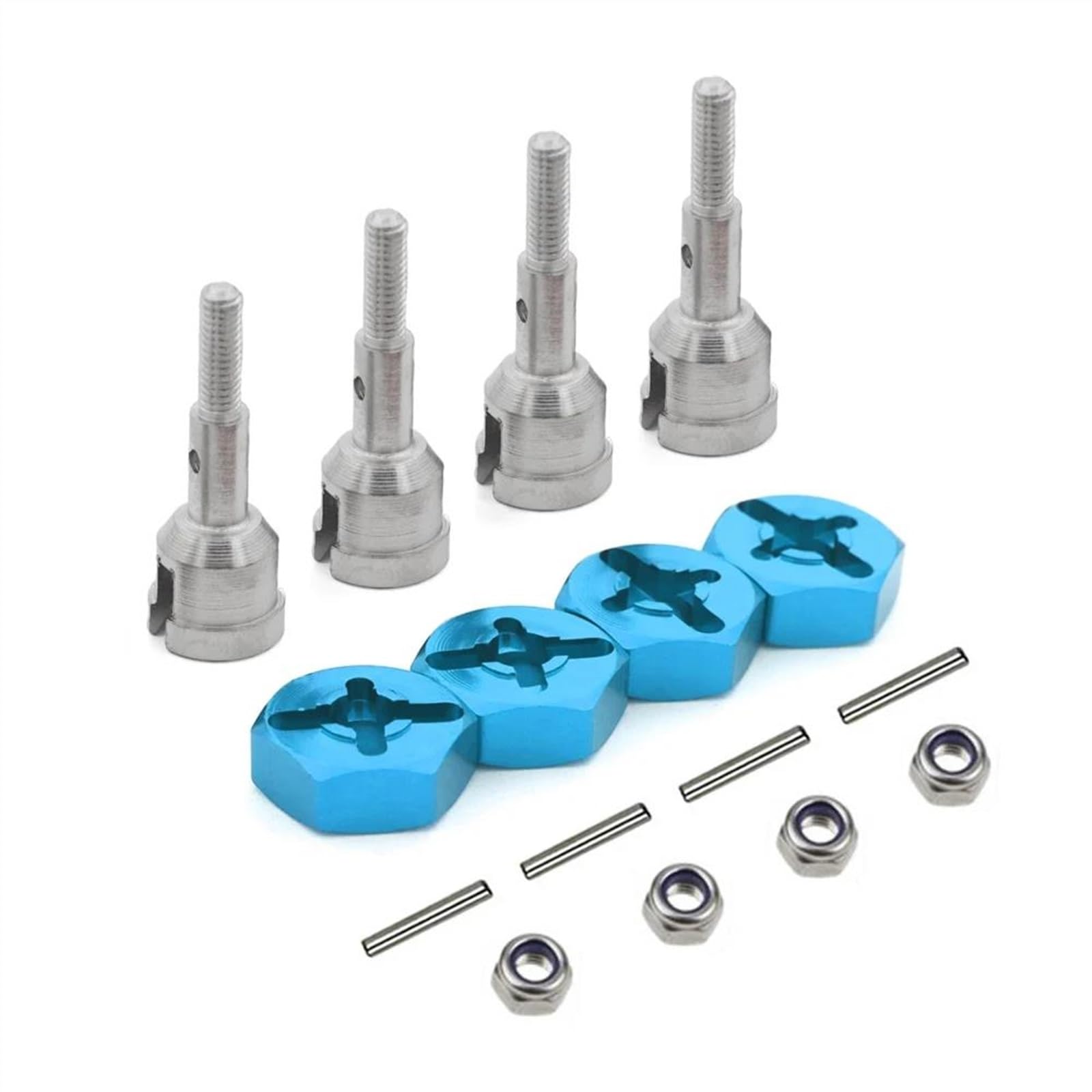 APMXQWIL RC Autoteile Für WLtoys Für A959 A969 K929 A979 A959B A969-B 1/18 Rad Conversion Set Achse 12 Mm Hex Dive Hub Drehen 1/10 On Road RC Auto Upgrade Teile(Blue,Size 2) von APMXQWIL