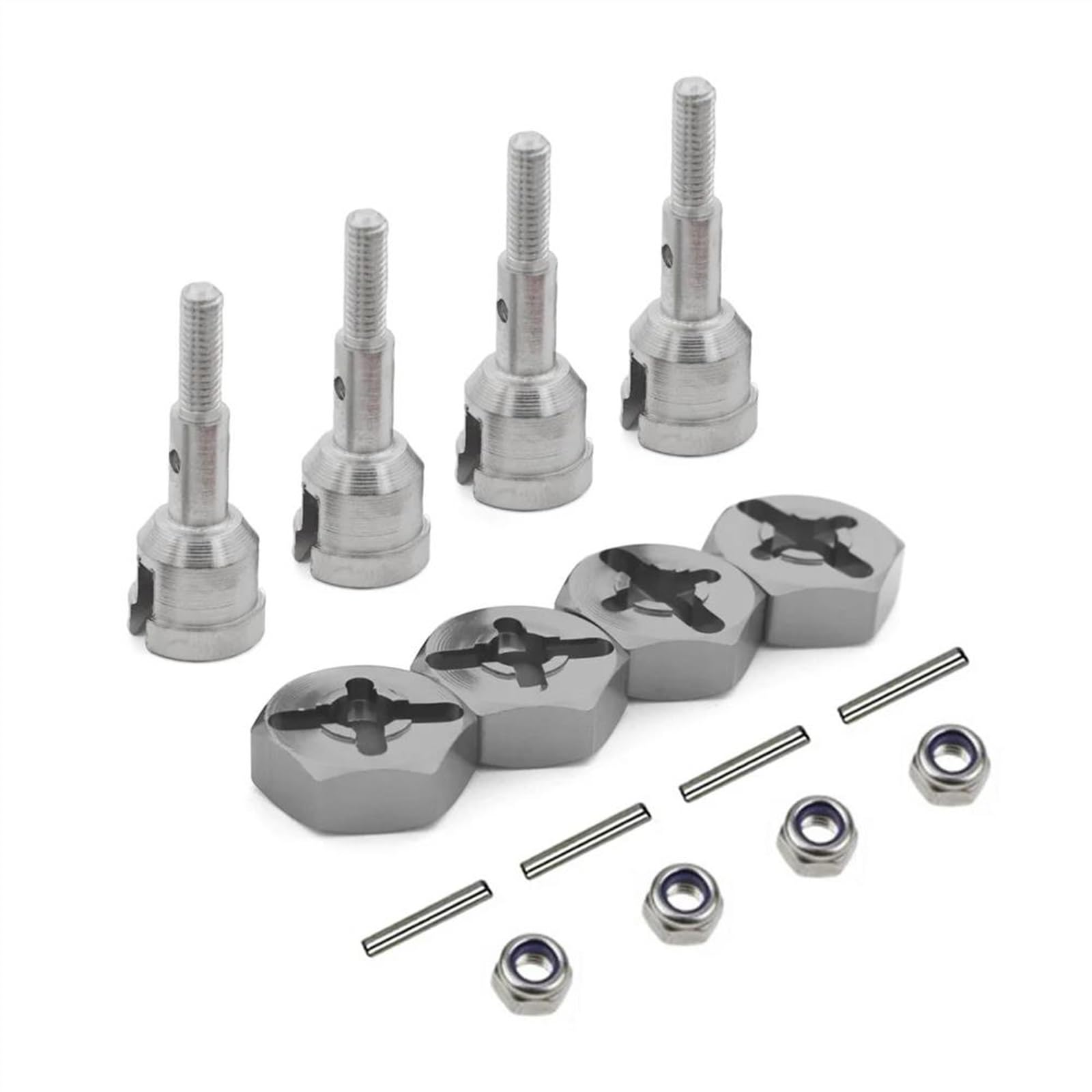 APMXQWIL RC Autoteile Für WLtoys Für A959 A969 K929 A979 A959B A969-B 1/18 Rad Conversion Set Achse 12 Mm Hex Dive Hub Drehen 1/10 On Road RC Auto Upgrade Teile(Gray,Size 2) von APMXQWIL