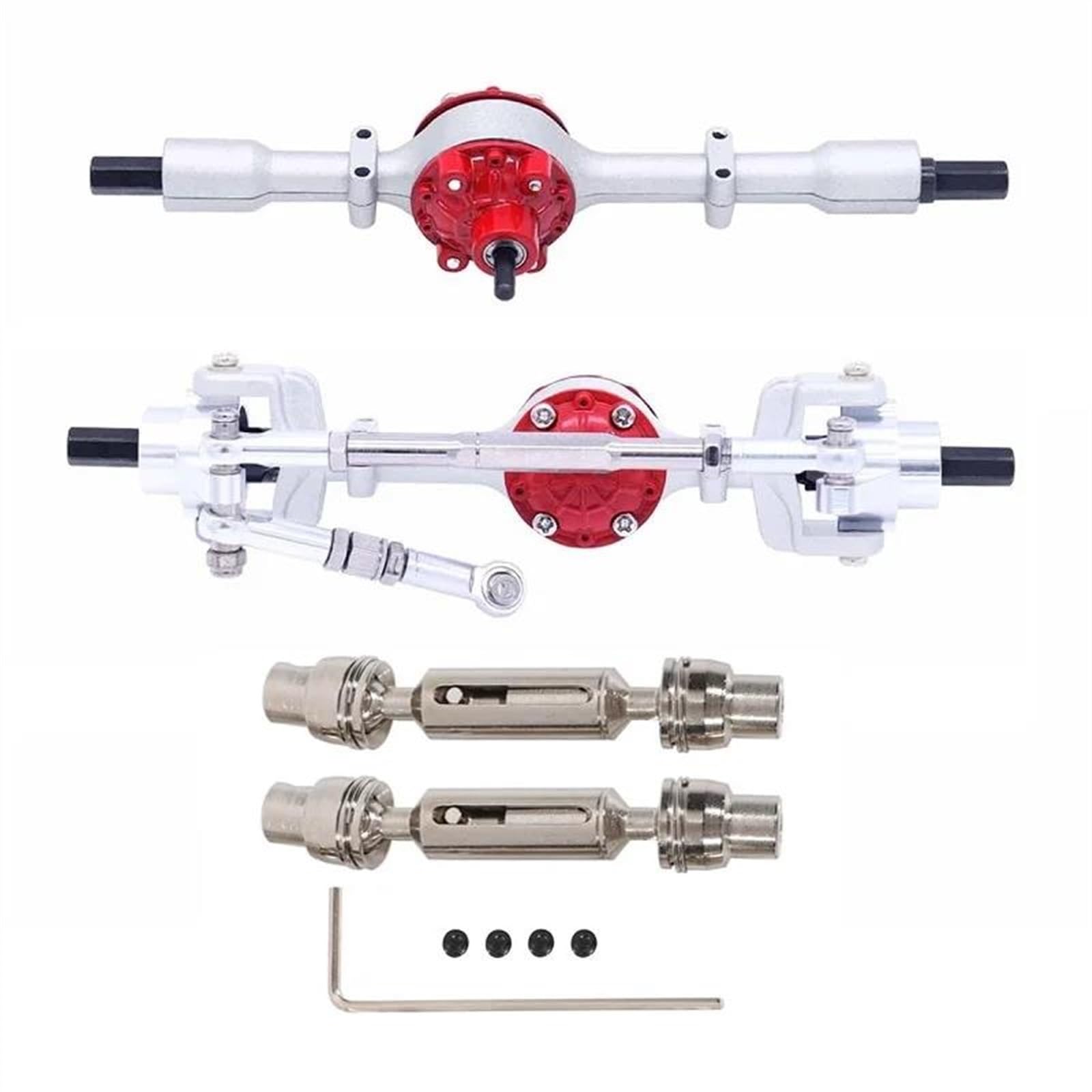 APMXQWIL RC Autoteile Für WPL C14 C24 C34 C44 C54 B14 B24 Ersatzmetall-Vorder-/Hinterachse Und Antriebswellensatz 1/16 RC Auto Upgrade Teile Zubehör Modifikation(Size 3) von APMXQWIL