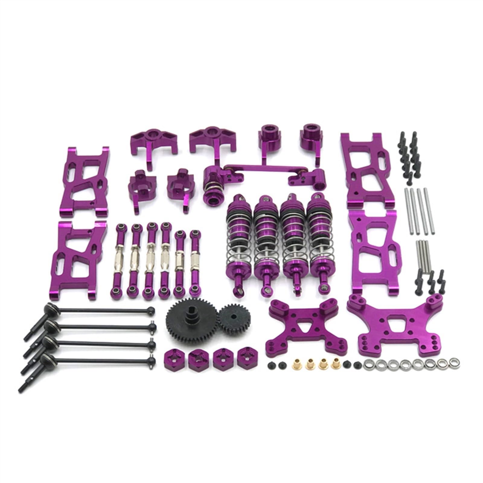 APMXQWIL RC Autoteile Für Wltoys 1:14 144001 144002 144010 1:12 124019 124017 RC Autozubehör Upgrades Teile Umbausätze Schwingenstoßdämpfersatz(Purple) von APMXQWIL