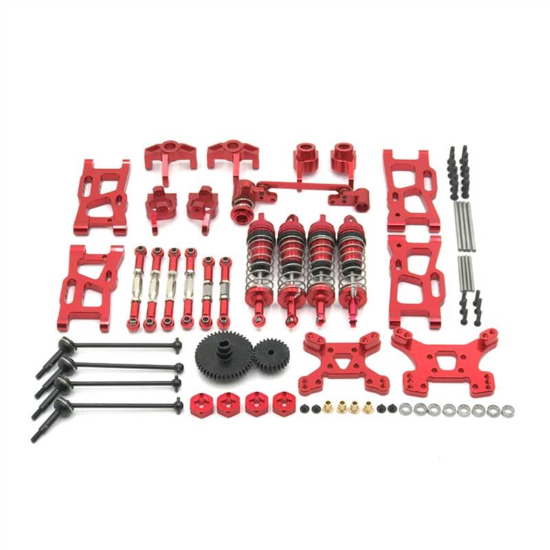 APMXQWIL RC Autoteile Für Wltoys 1:14 144001 144002 144010 1:12 124019 124017 RC Autozubehör Upgrades Teile Umbausätze Schwingenstoßdämpfersatz(Red) von APMXQWIL