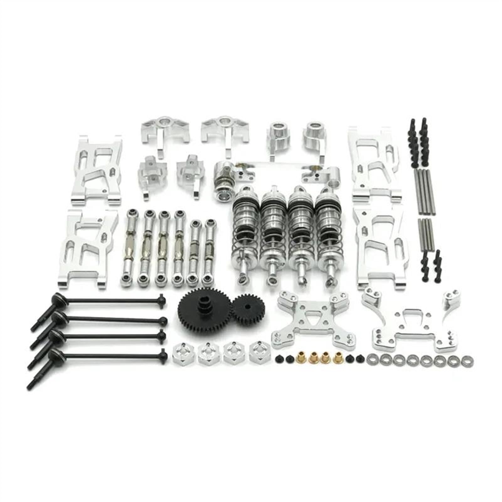 APMXQWIL RC Autoteile Für Wltoys 124019 144010 144001 144002 124017 Metall-Upgrade-Teile Änderungssätze Schwingen-Stoßdämpfersatz RC-Autozubehör(Silver) von APMXQWIL