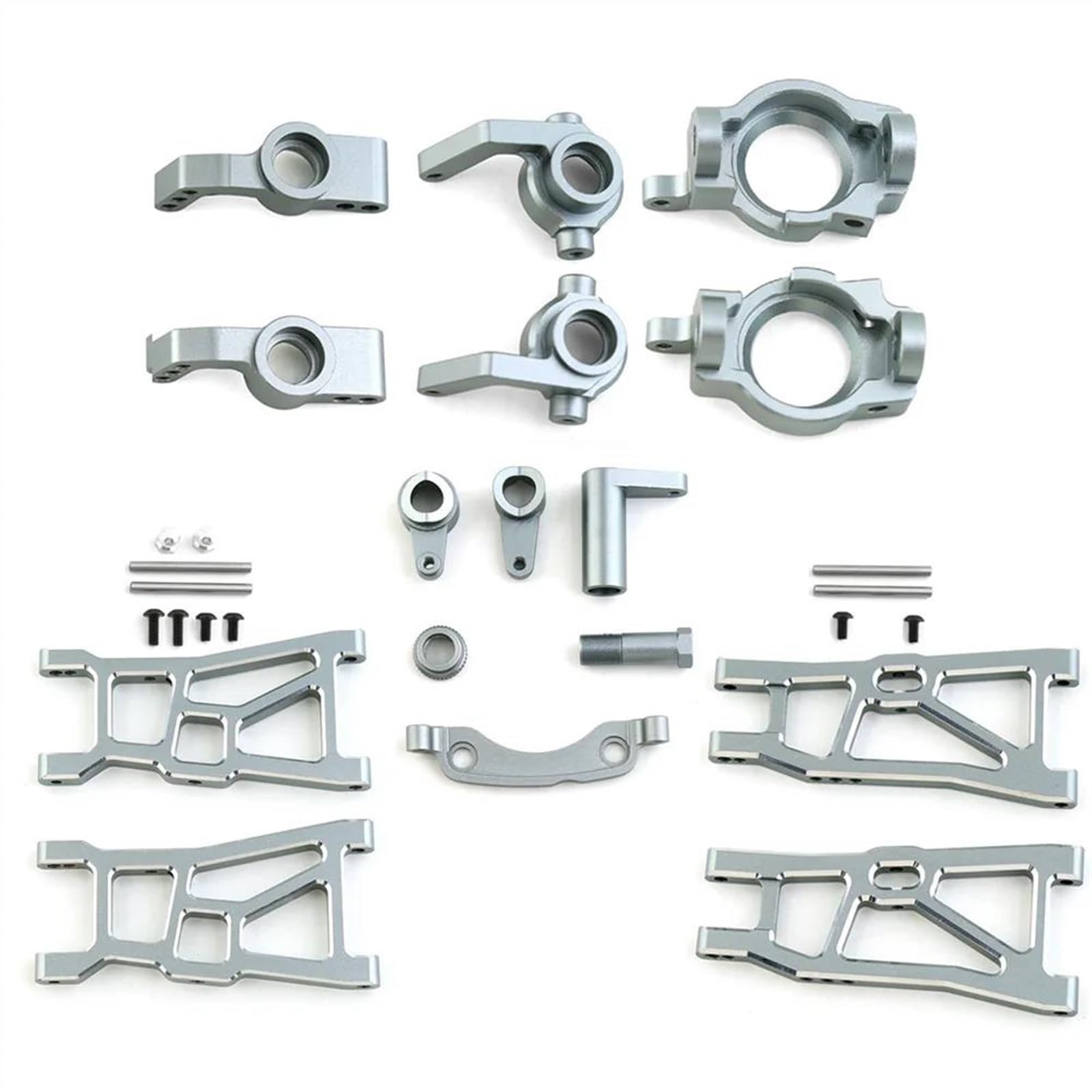 APMXQWIL RC Autoteile Für ZD Für Racing Für DBX10 Metall-Upgrade-Teilesatz Querlenker Lenkblock Lenkkomponenten 1/10 RC-Auto-Upgrade-Modifikationszubehör(Silver) von APMXQWIL