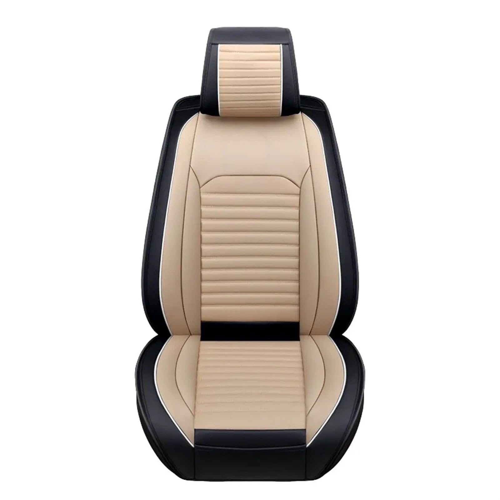 APNWVFO Sitzbezügesets 1 Stück Universal Autositzbezug Autos Sitzbezüge Kissenschutz Sitz Autobezug Stuhlkissen PU Leder Matte Pad Autositzüberzug(1 seat Beige) von APNWVFO