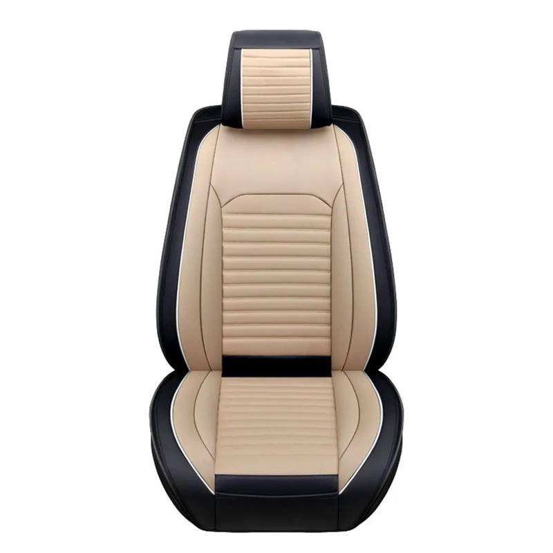 APNWVFO Sitzbezügesets 1 Stück Universal Autositzbezug Autos Sitzbezüge Kissenschutz Sitz Autobezug Stuhlkissen PU Leder Matte Pad Autositzüberzug(1 seat Beige) von APNWVFO