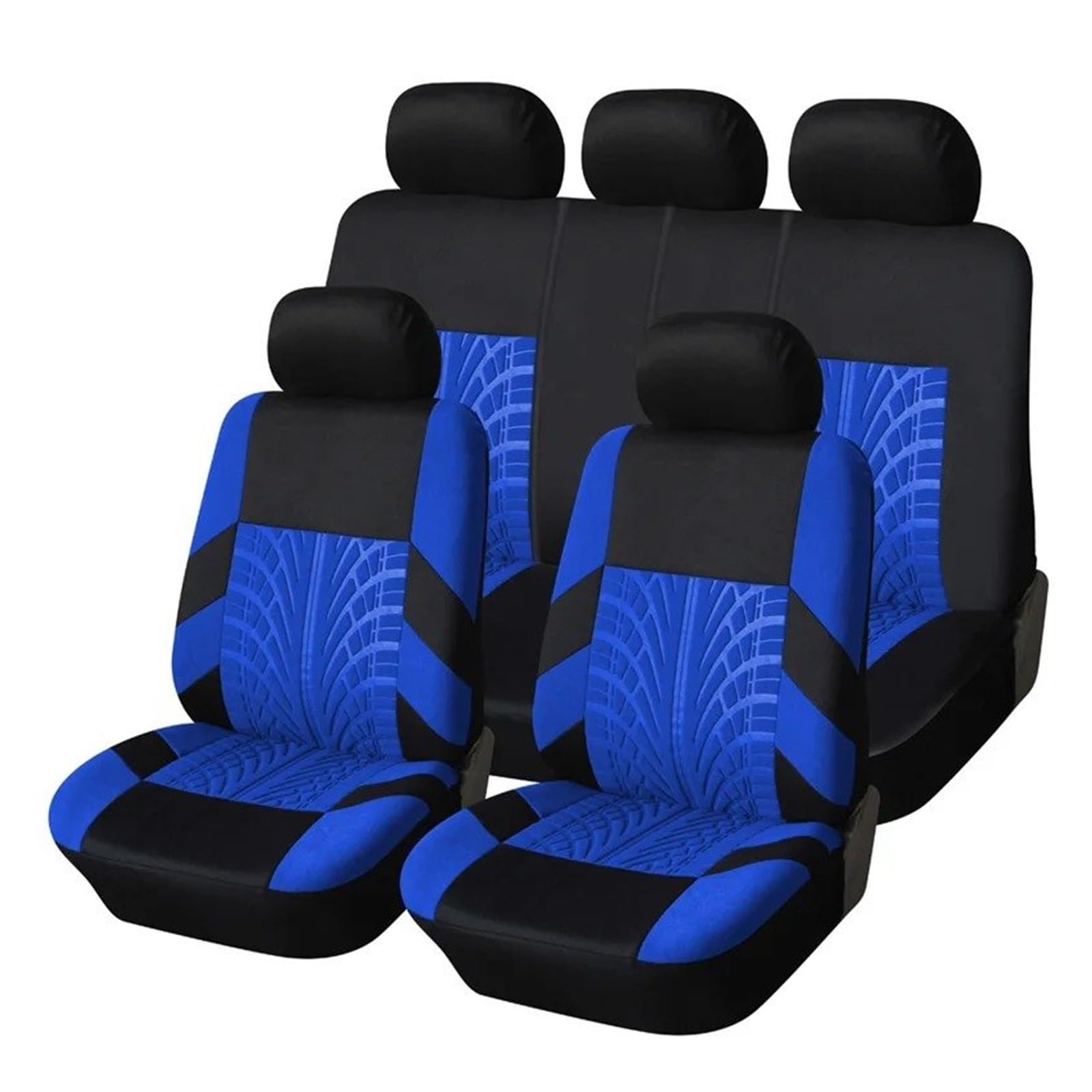 APNWVFO Sitzbezügesets Autositzbezüge-Set Universell Passend Für Die Meisten Autos Bezüge Mit Reifenspur-Detail Styling-Autositzschutz Autositzüberzug(Blue Full Set) von APNWVFO