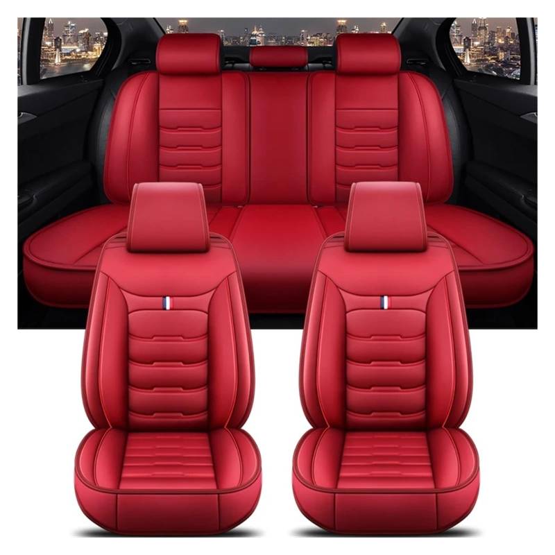 APNWVFO Sitzbezügesets Für 1er-Serie Alle Automodelle E81 E82 E87 E88 F20 F21 F52 F40 Universeller Autositzbezug Autositzüberzug(A-Red 5 Seat) von APNWVFO