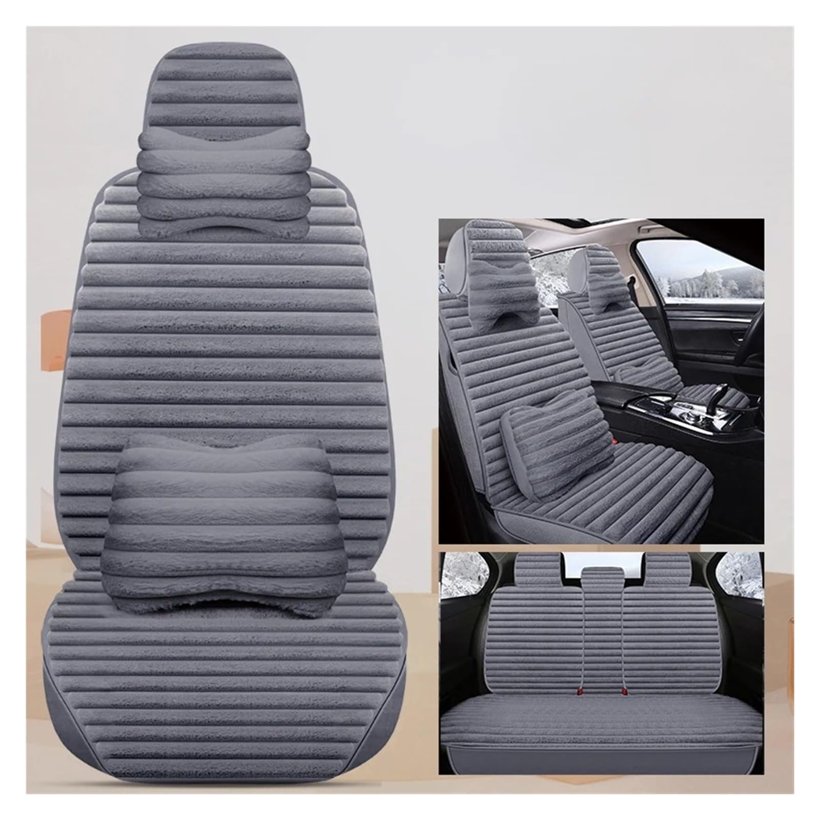 APNWVFO Sitzbezügesets Für A6 Für C6 Für A3 8P Für Sportback Winter Universal Plüsch Auto Sitzbezüge Vollen Satz Autositzüberzug(A-9 Piece) von APNWVFO