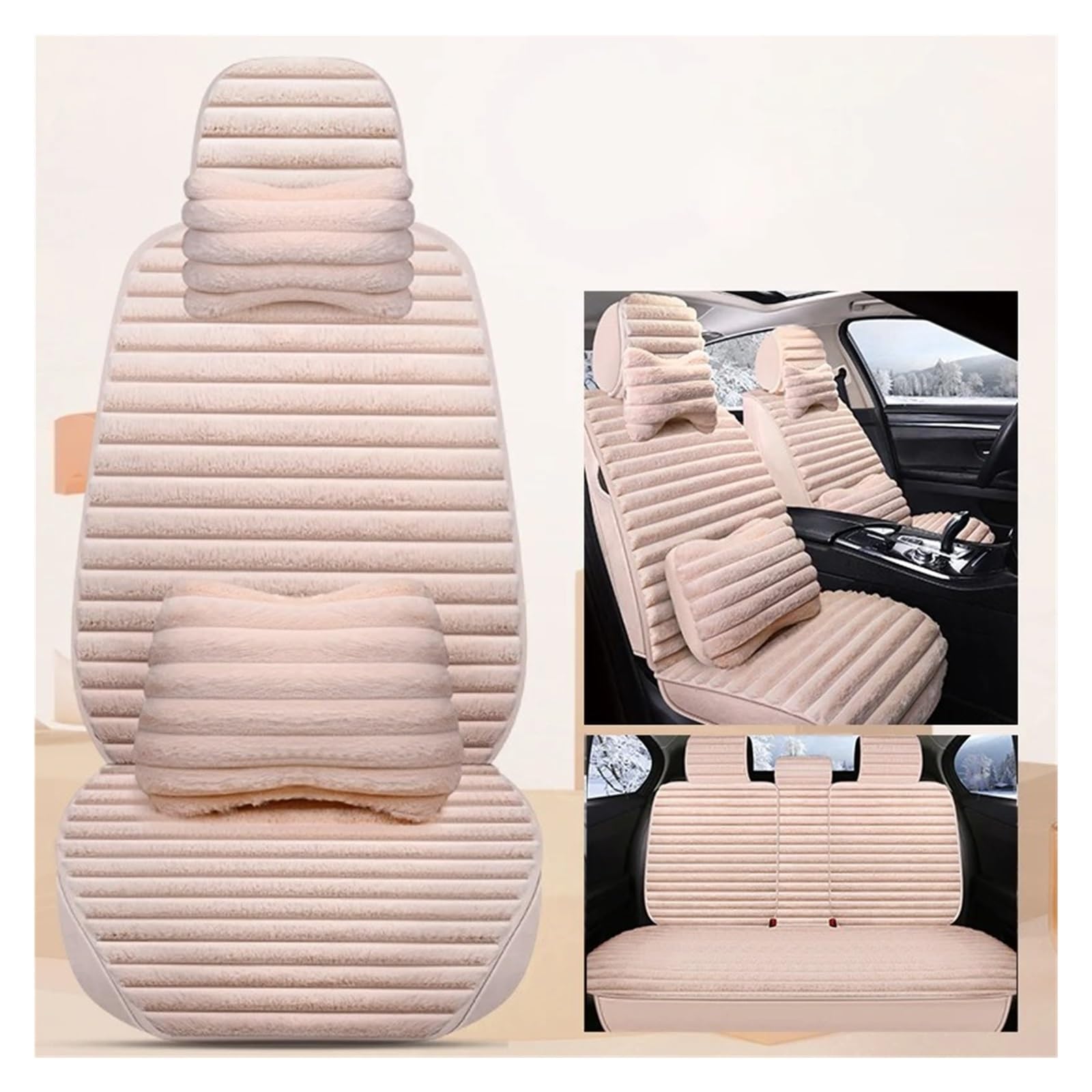 APNWVFO Sitzbezügesets Für A6 Für C6 Für A3 8P Für Sportback Winter Universal Plüsch Auto Sitzbezüge Vollen Satz Autositzüberzug(C-9 Piece) von APNWVFO