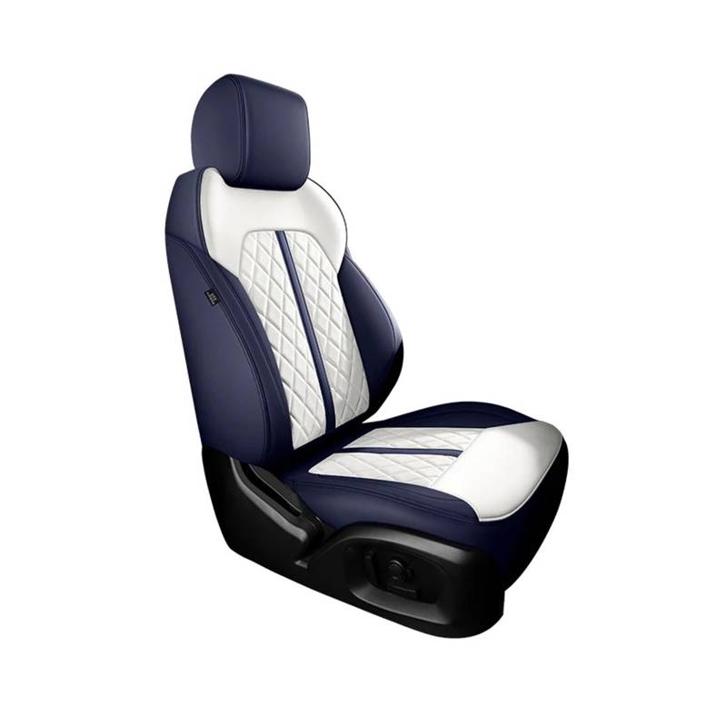 APNWVFO Sitzbezügesets Für Cayenne 996 Für Macan Autositzbezüge Leder Autozubehör Autositzüberzug(1Piece-Blue White) von APNWVFO