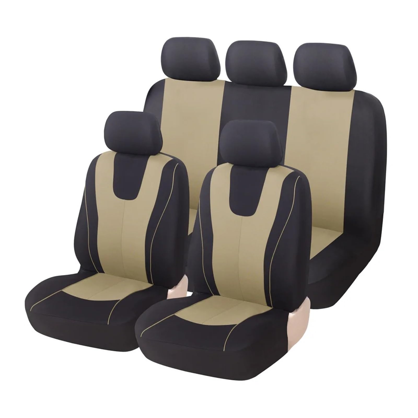 APNWVFO Sitzbezügesets Für Chrysler 200 300 300C 300s Für Grand Für Voyager Für Pacifica PT Für Cruiser Für Sebring Für Stadt Für Land Autositzbezug Autositzüberzug(5Seats-Beige) von APNWVFO