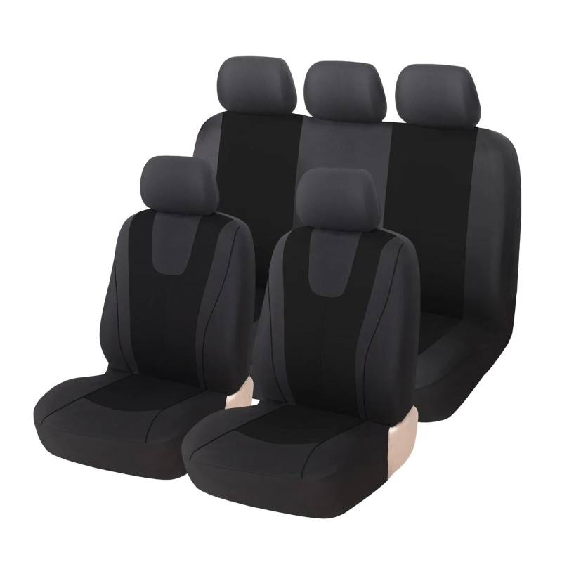 APNWVFO Sitzbezügesets Für Citroen Für C2 Für C3 Für C4 Für Cactus Für C5 Für C4 Für Picasso Für C6 DS3 DS4 DS5 Autositzbezüge-Set Autositzüberzug(5Seats-Black) von APNWVFO