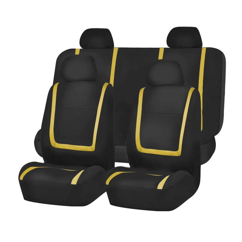 APNWVFO Sitzbezügesets Für Citroen Für C2 Für C3 Für C4 Für Kaktus Für C5 Für C4 Für Picasso Für C6 DS3 DS4 DS5 Auto Sitzbezüge Autositzüberzug(5Seats-Yellow) von APNWVFO