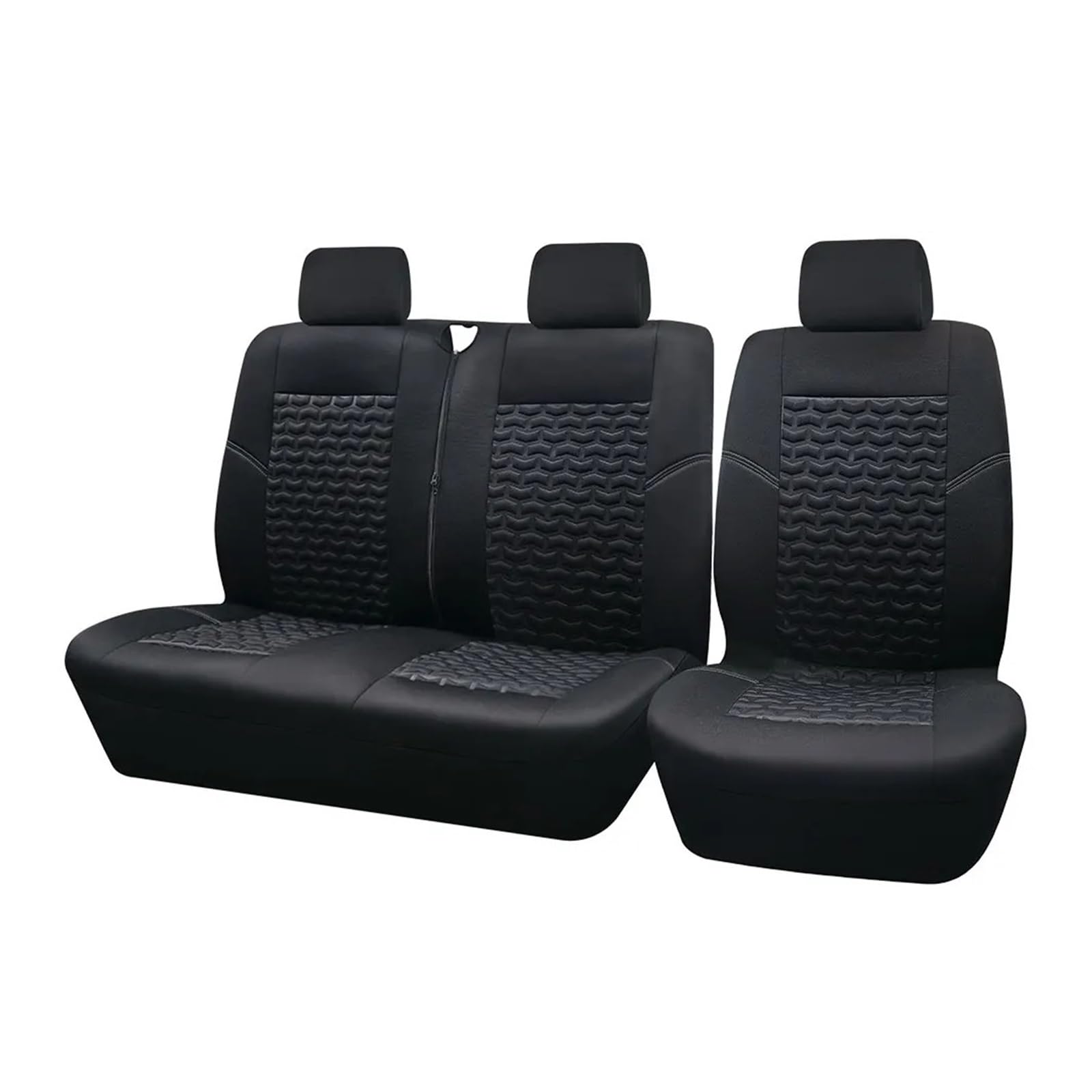 APNWVFO Sitzbezügesets Für Citroen Für Relais 2 + 1 Universal 4mm Schwamm Sitzbezüge Fit Für Die Meisten Van LKW Autositzüberzug(AD9509-Black) von APNWVFO