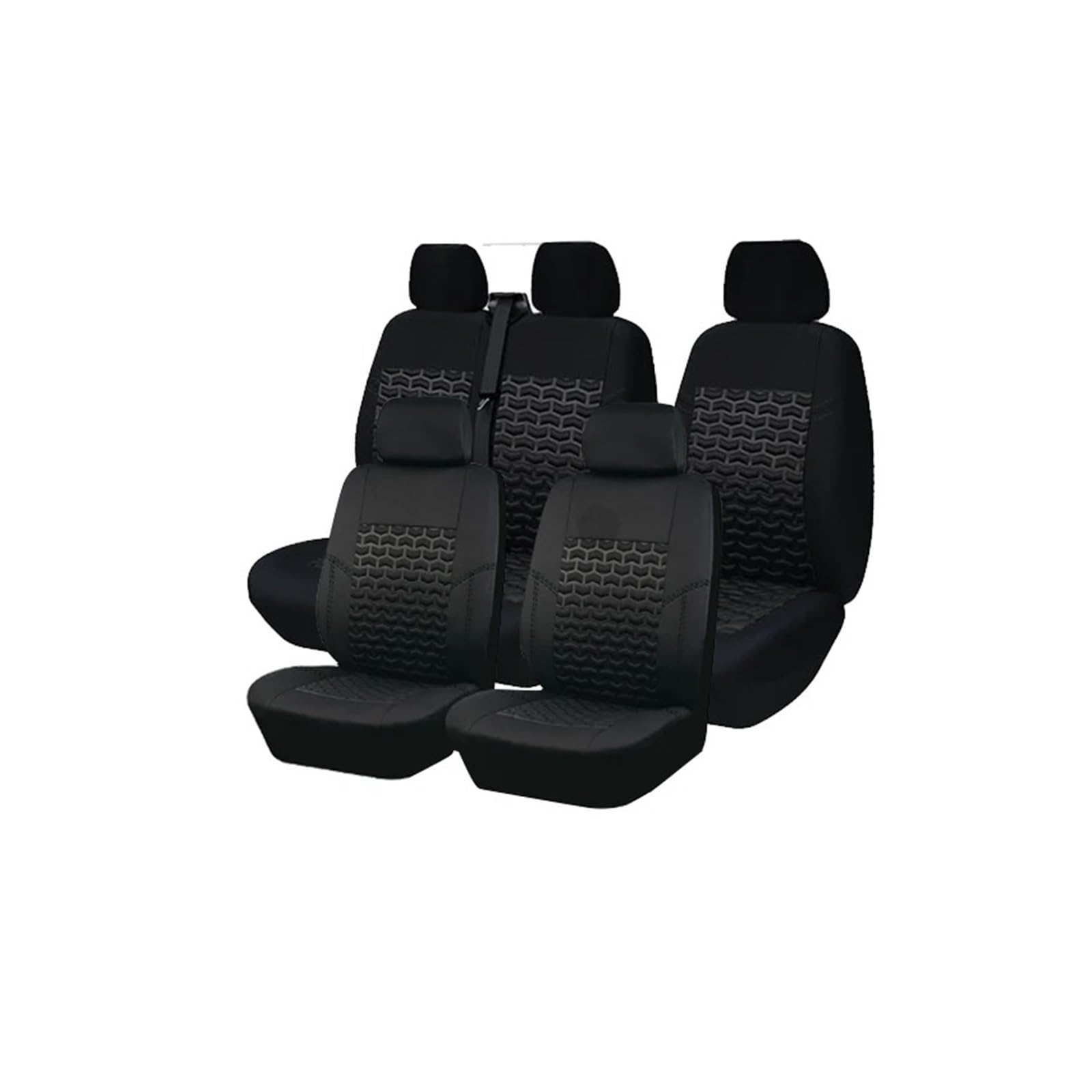 APNWVFO Sitzbezügesets Für Citroen Für Relais 2 + 1 Universal 4mm Schwamm Sitzbezüge Fit Für Die Meisten Van LKW Autositzüberzug(AD9509-Black-Set) von APNWVFO