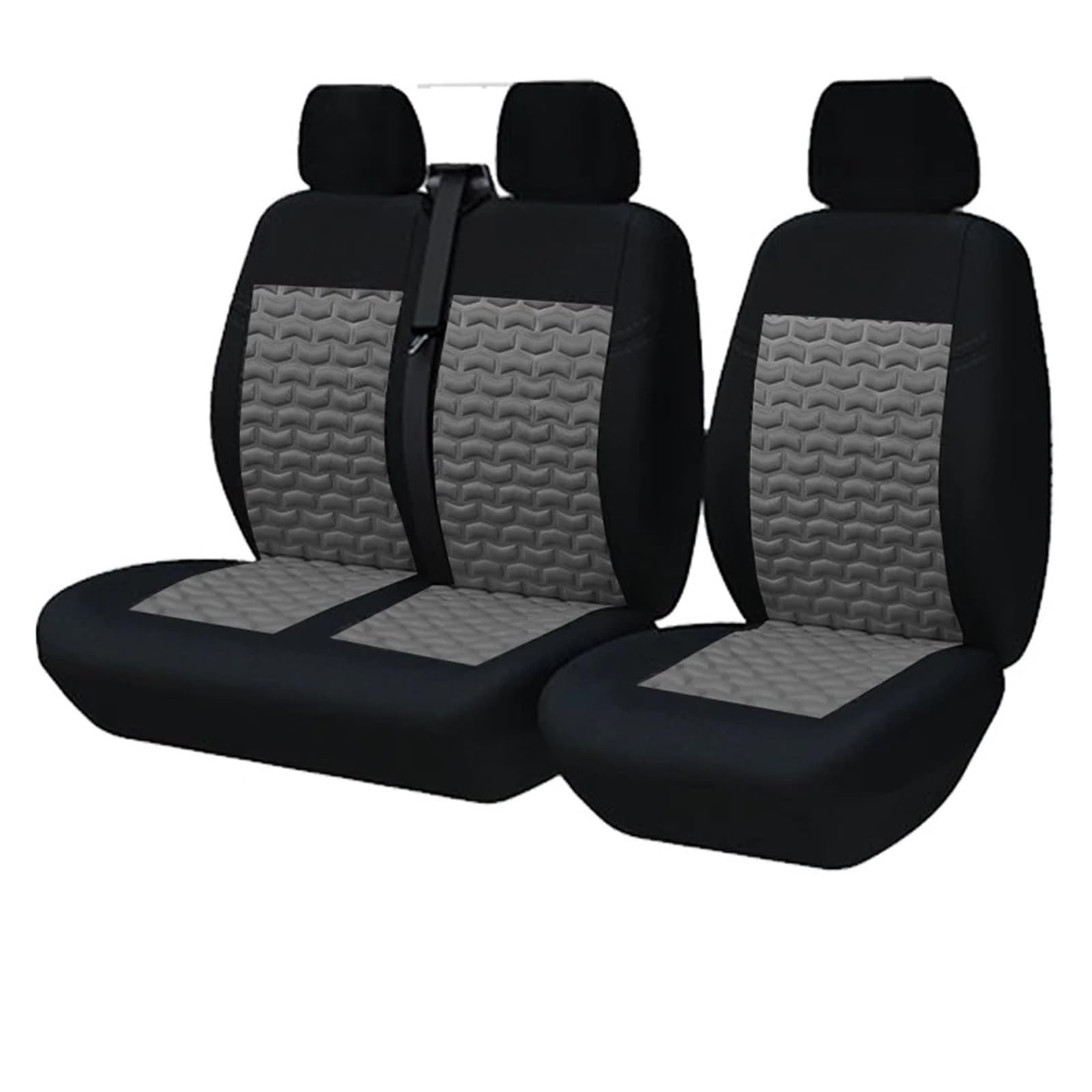 APNWVFO Sitzbezügesets Für Citroen Für Relais 2 + 1 Universal 4mm Schwamm Sitzbezüge Fit Für Die Meisten Van LKW Autositzüberzug(AD9509-Gray) von APNWVFO