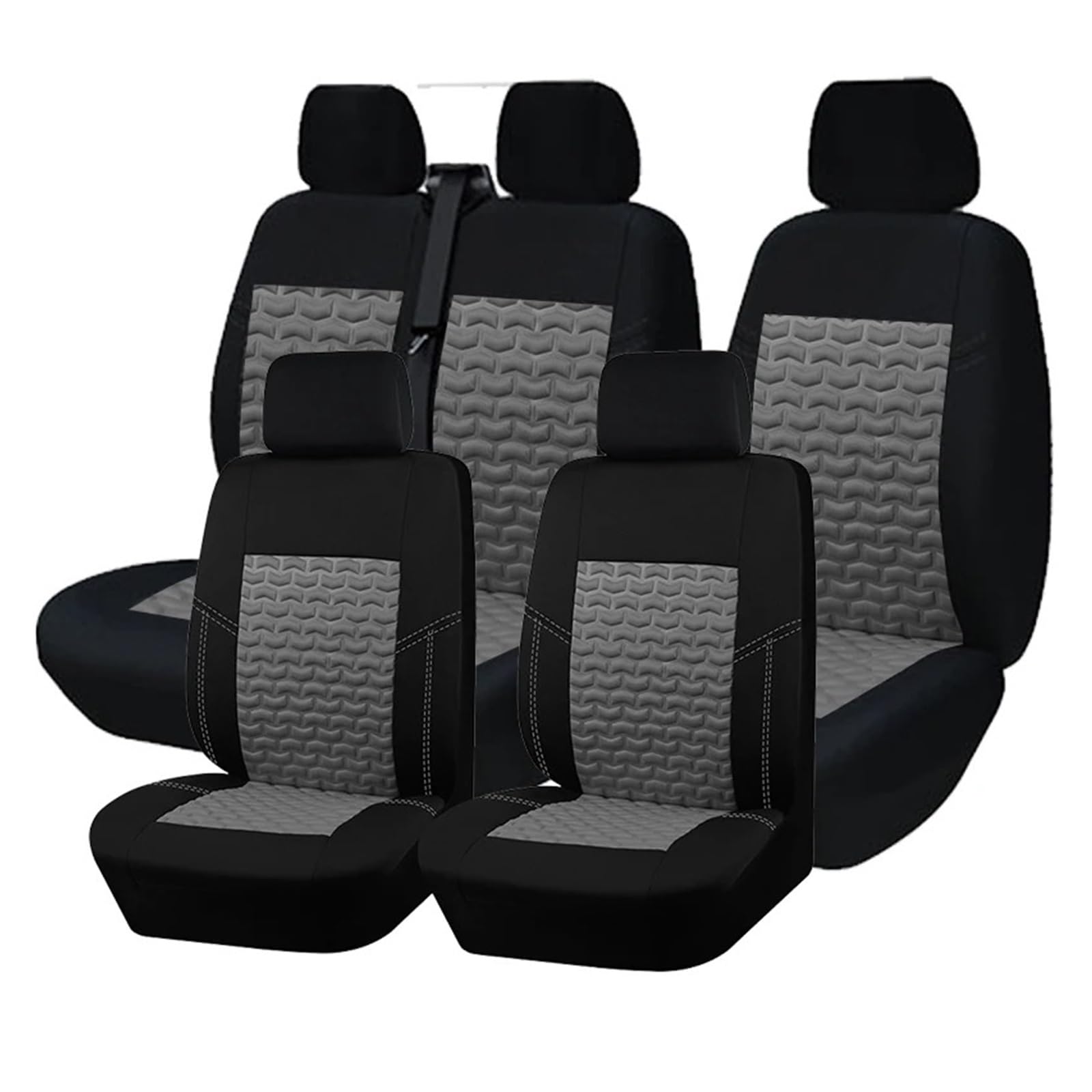 APNWVFO Sitzbezügesets Für Citroen Für Relais 2 + 1 Universal 4mm Schwamm Sitzbezüge Fit Für Die Meisten Van LKW Autositzüberzug(AD9509-Gray-Set) von APNWVFO