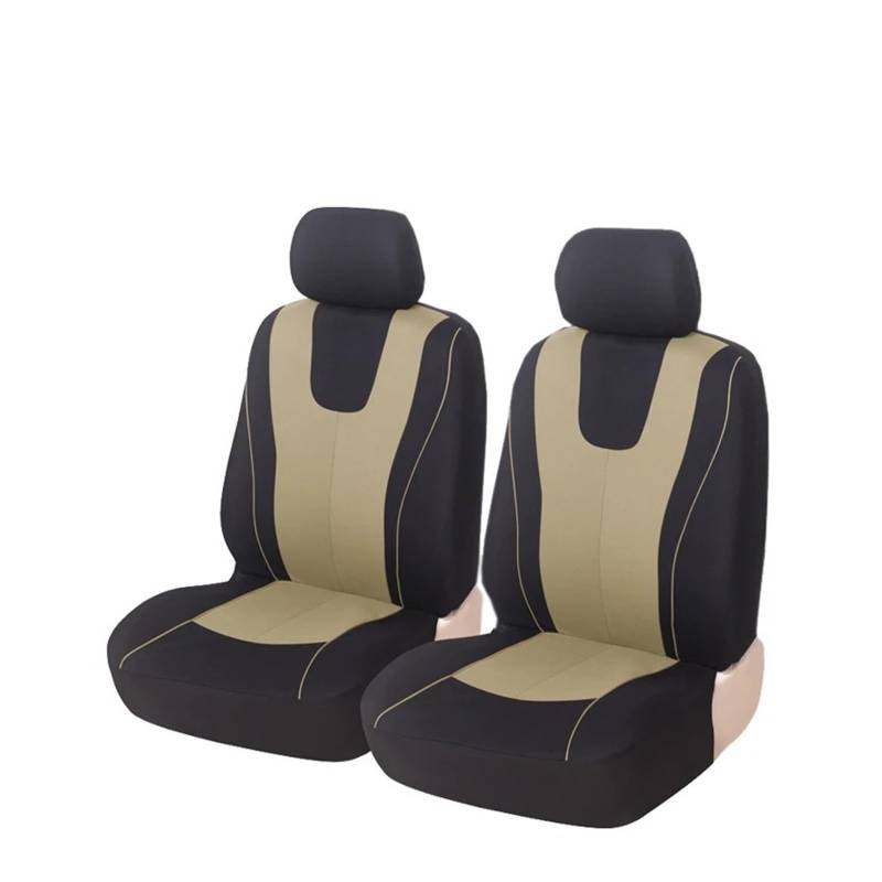 APNWVFO Sitzbezügesets Für FIAT 500 Autositzbezüge Komplettset Airbag-kompatible Autoschutzbezüge Autositzüberzug(Beige 2 Pieces) von APNWVFO