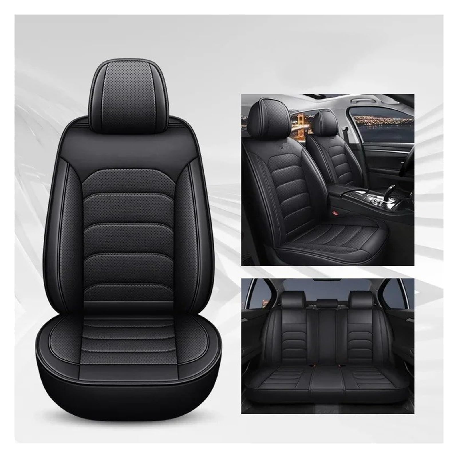 APNWVFO Sitzbezügesets Für FIAT Für Freemont Für Bravo Universal Style Autositzbezug Autositzüberzug(A-Black 5 Seat) von APNWVFO