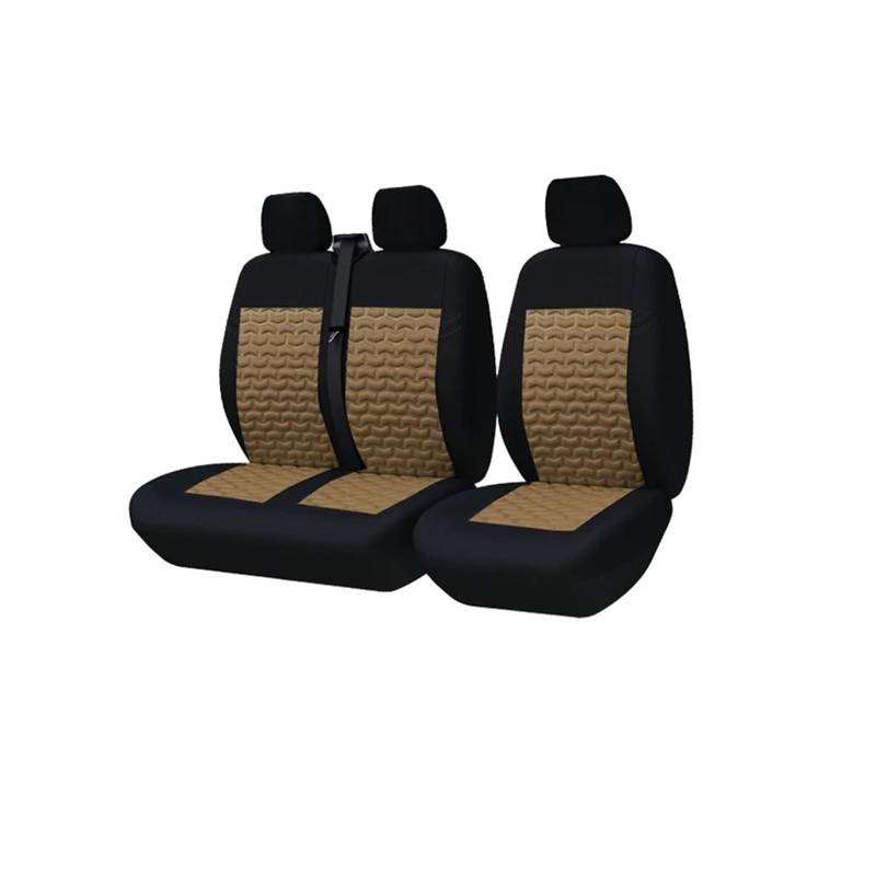 APNWVFO Sitzbezügesets Für Ford Für Mk6 Für Transit 2 + 1 Universal 4mm Schwamm Sitzbezüge Fit Für Die Meisten Van Truck Autositzüberzug(AD9509-Beige) von APNWVFO