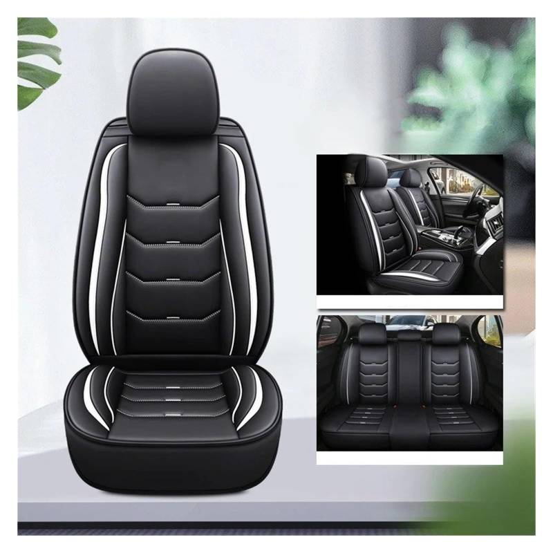 APNWVFO Sitzbezügesets Für Hyundai Für Mistra Für MoInca Für Custo Für Elantra Für Verna Für Reina Für Tuscson Für Accent Autositzbezug Autositzüberzug(A-Black White 5seat) von APNWVFO