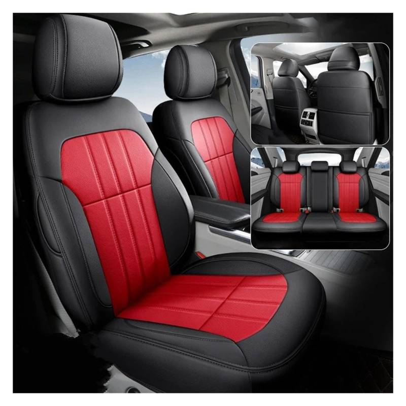 APNWVFO Sitzbezügesets Für Hyundai Für Tucson Für Kona Für Ix35 Für I40 Für Solaris Für Creta Für I30 Für Elantra Auto Sitzbezüge Autositzüberzug(Black Red) von APNWVFO