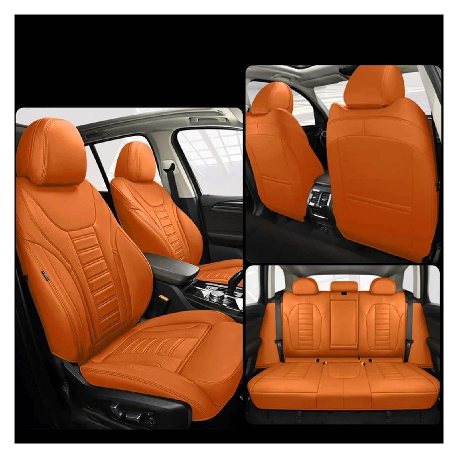 APNWVFO Sitzbezügesets Für Jeep Für Compass Für Patriot Für Grand Für Cherokee Wk2 Für Renegade Für Wrangler Jl Auto Sitzbezüge Autositzüberzug(5Piece-Orange) von APNWVFO