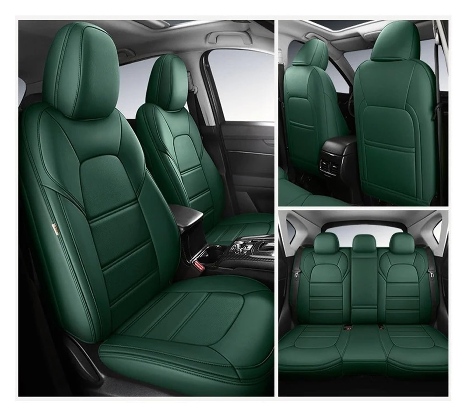 APNWVFO Sitzbezügesets Für Kia Für Sportage Für Sorento Für Stonic Für Soul Für Rio Für Seltos Für Optima Auto Sitzbezug Autositzüberzug(5Piece-Green) von APNWVFO