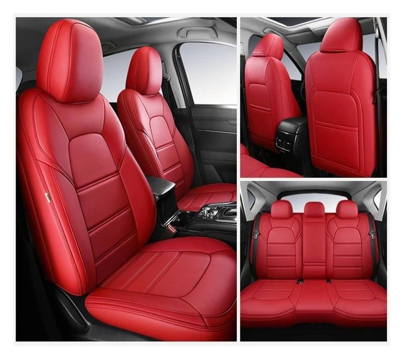 APNWVFO Sitzbezügesets Für Kia Für Sportage Für Sorento Für Stonic Für Soul Für Rio Für Seltos Für Optima Auto Sitzbezug Autositzüberzug(5Piece-Red) von APNWVFO