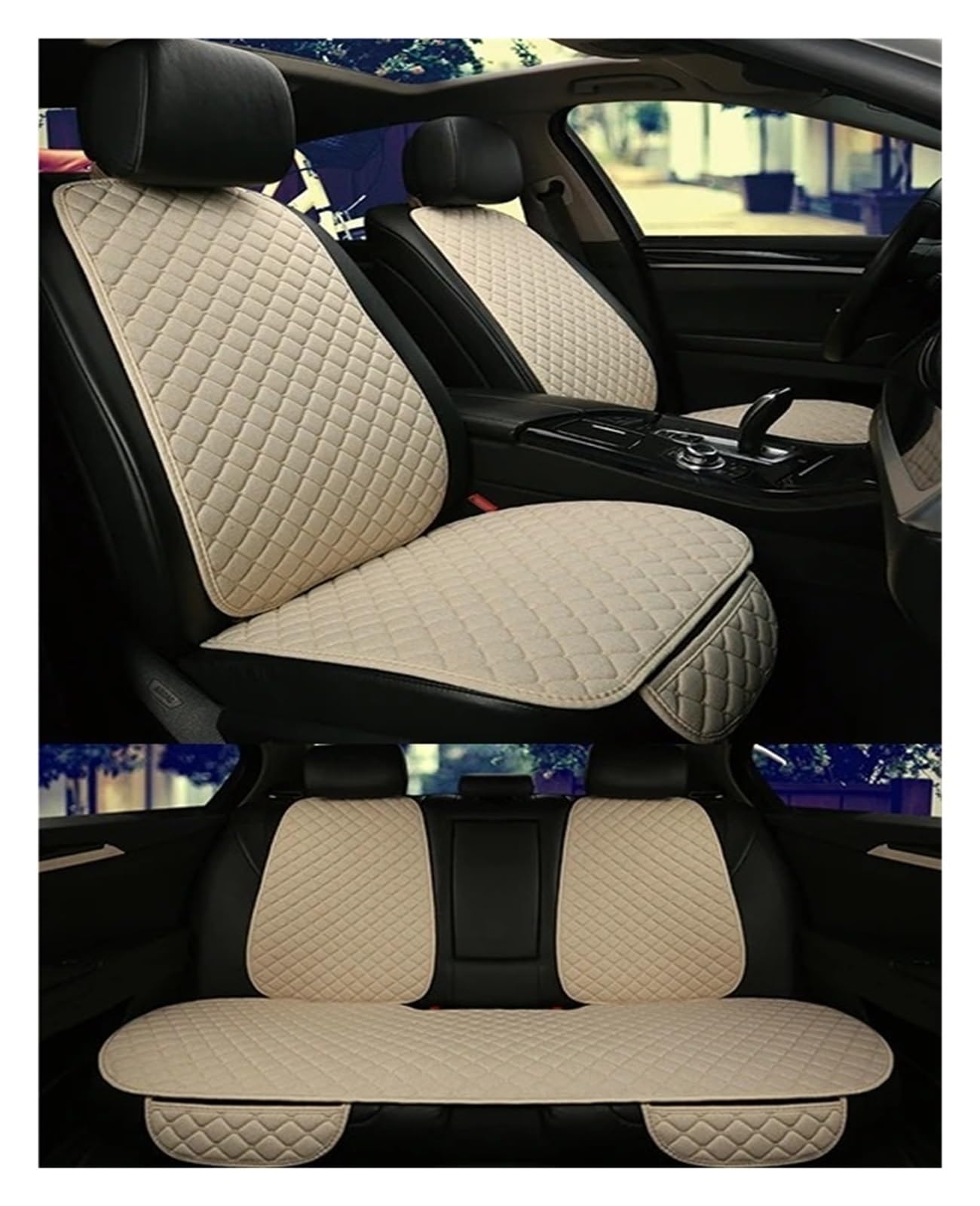 APNWVFO Sitzbezügesets Für Lexus ES CT IST GS GX LS LX NX RX Für GS450H LS350 LS430 LS460 LX570 NX200 Leinen Auto Sitzbezug Sitzkissen Autositzüberzug(Beige 5 seat) von APNWVFO