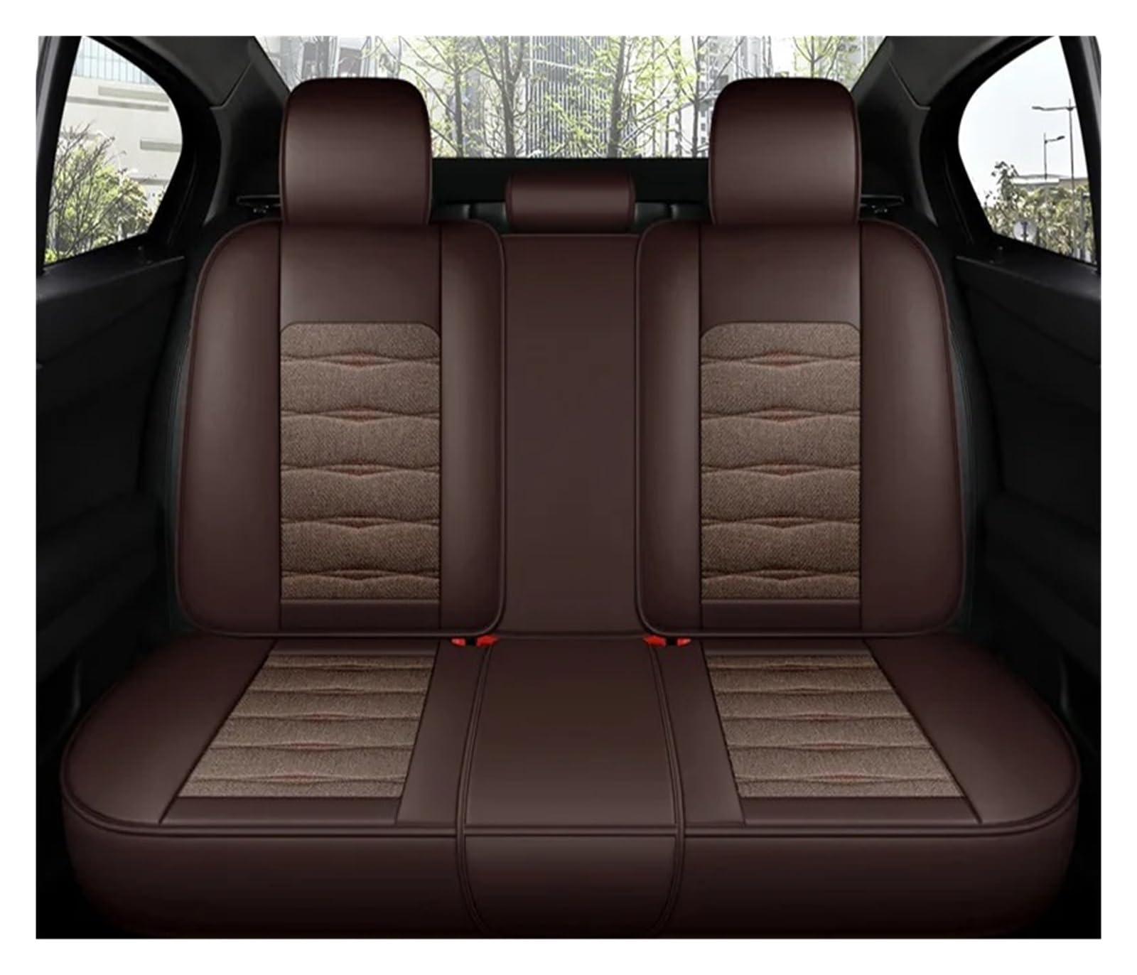 APNWVFO Sitzbezügesets Für Master 3 Autositzbezug Flachs Universal Full Set Innenkissen Autositzüberzug(Rear Seat-Coffee) von APNWVFO