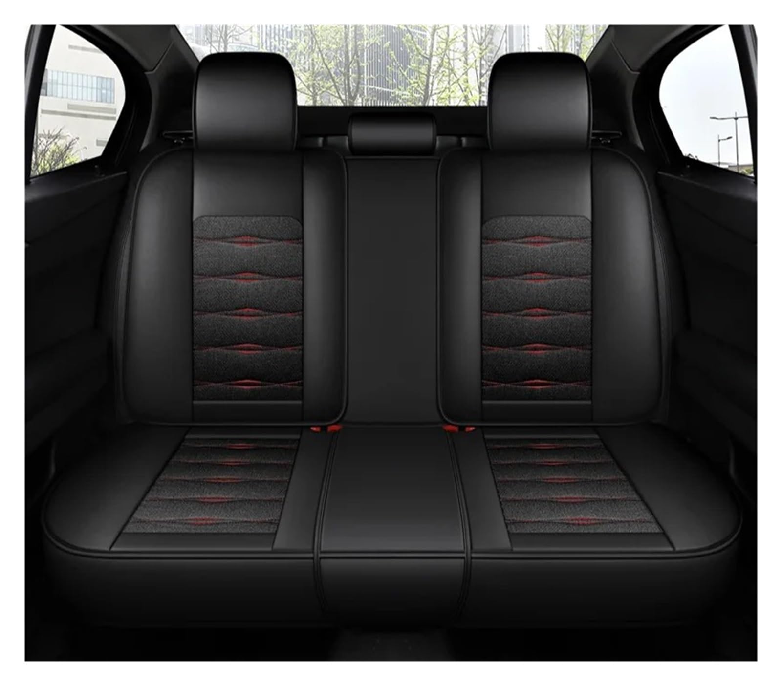 APNWVFO Sitzbezügesets Für Master 3 Autositzbezug Flachs Universal Full Set Innenkissen Autositzüberzug(Rear Seat-Red) von APNWVFO