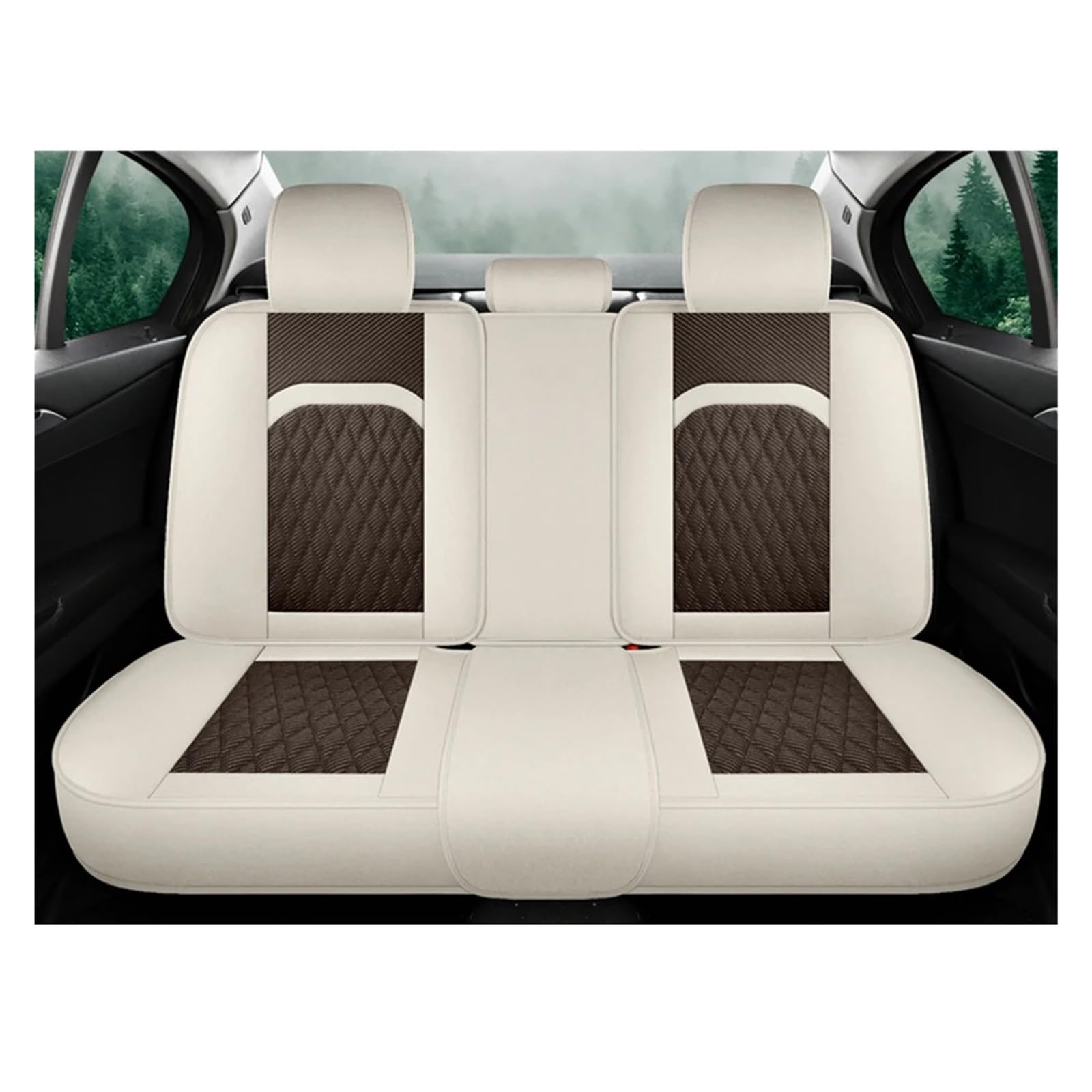 APNWVFO Sitzbezügesets Für Mazda 3 2 6 Für CX3 Für CX4 Für CX5 Für CX30 Komplettset Universelle Autositzbezüge Vorn Und Hinten Autositzüberzug(Beige Coffee Rear) von APNWVFO