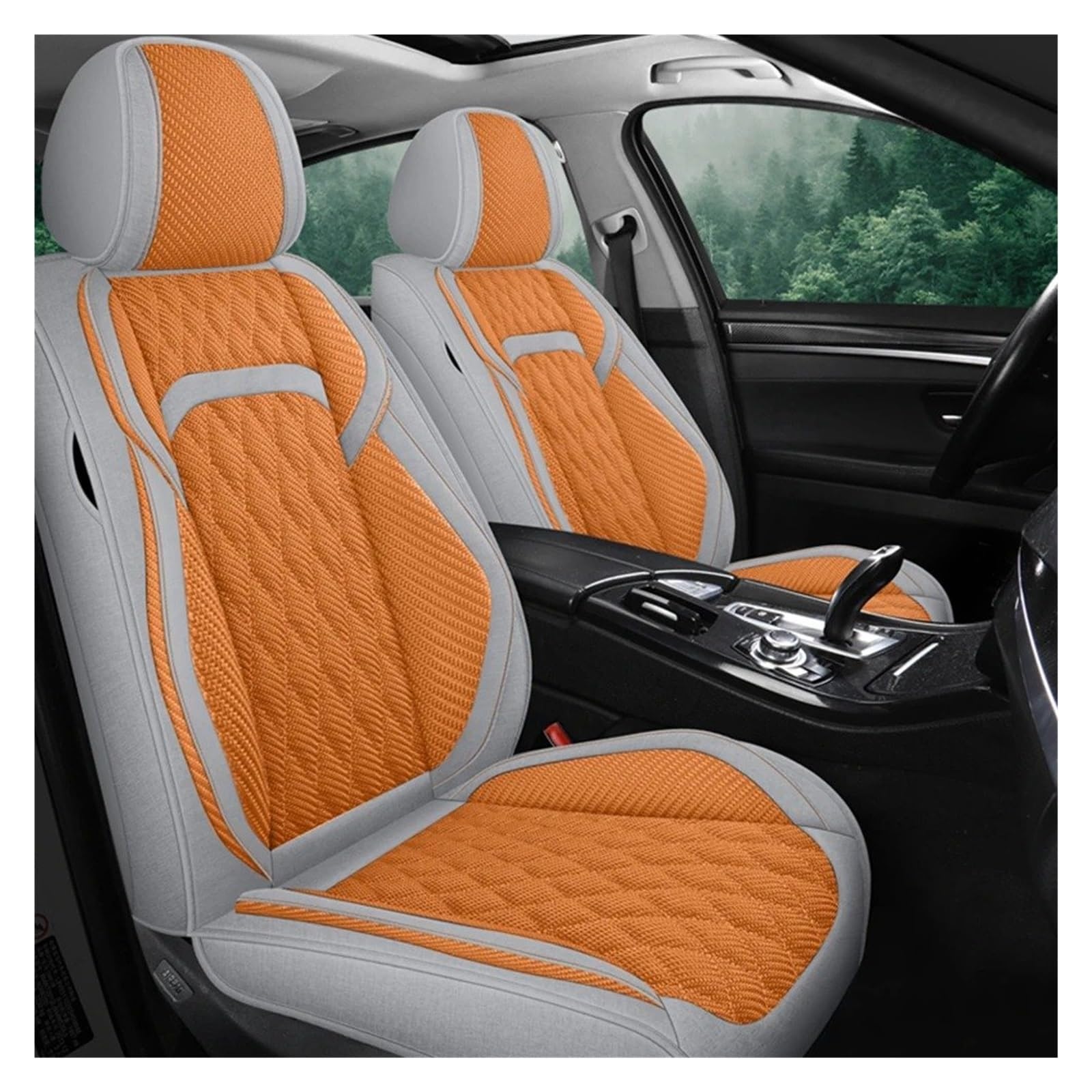 APNWVFO Sitzbezügesets Für Mazda 3 2 6 Für CX3 Für CX4 Für CX5 Für CX30 Komplettset Universelle Autositzbezüge Vorn Und Hinten Autositzüberzug(Grey Orange Front) von APNWVFO