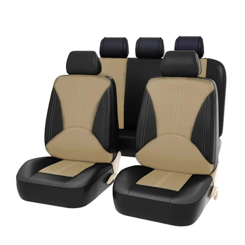 APNWVFO Sitzbezügesets Für Mitsubishi Für ASX 308 Für Eclipse Für Cross Für Grandis Für Montero Für Lancer Für Pajero Für Outlander Auto Sitzbezüge Autositzüberzug(ZT04-5Seats-Beige) von APNWVFO