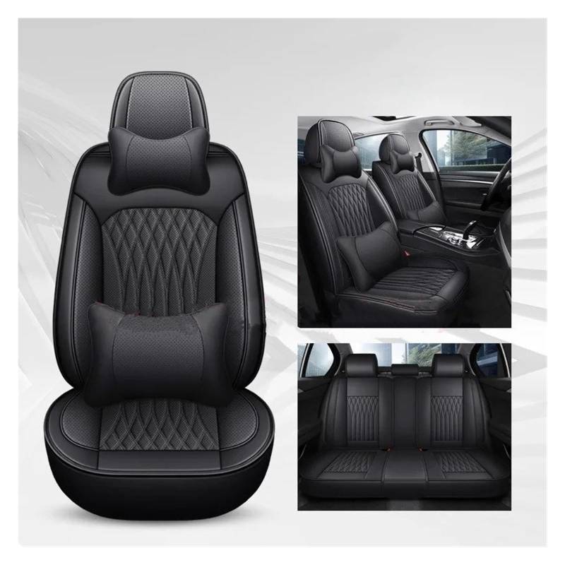 APNWVFO Sitzbezügesets Für Q5 Q2 Für Q3 Q6 Für Q7 Für Q8 S1 S4 S5 S6 SQ5 RS3 Pu-Leder Universal-Autositzbezug Autositzüberzug(B-Black 5 Seat) von APNWVFO