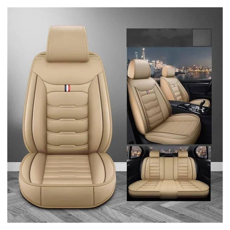 APNWVFO Sitzbezügesets Für Serie 1 E81 E87 E88 F20 F21 F40 F52 2 F22 F23 F45 F46 Universal Leder Auto Sitzbezug Autositzüberzug(A-Beige 5seat) von APNWVFO