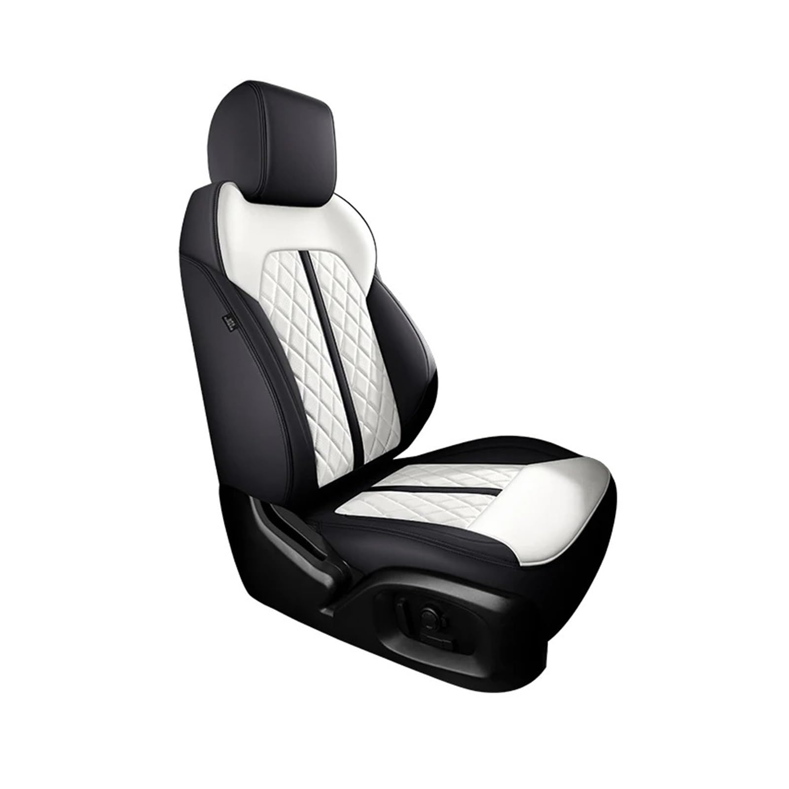 APNWVFO Sitzbezügesets Für Tesla Für Modell Y 2023 3 2022 X Auto Sitzbezüge Leder Auto Zubehör Autositzüberzug(1Piece-Black White) von APNWVFO