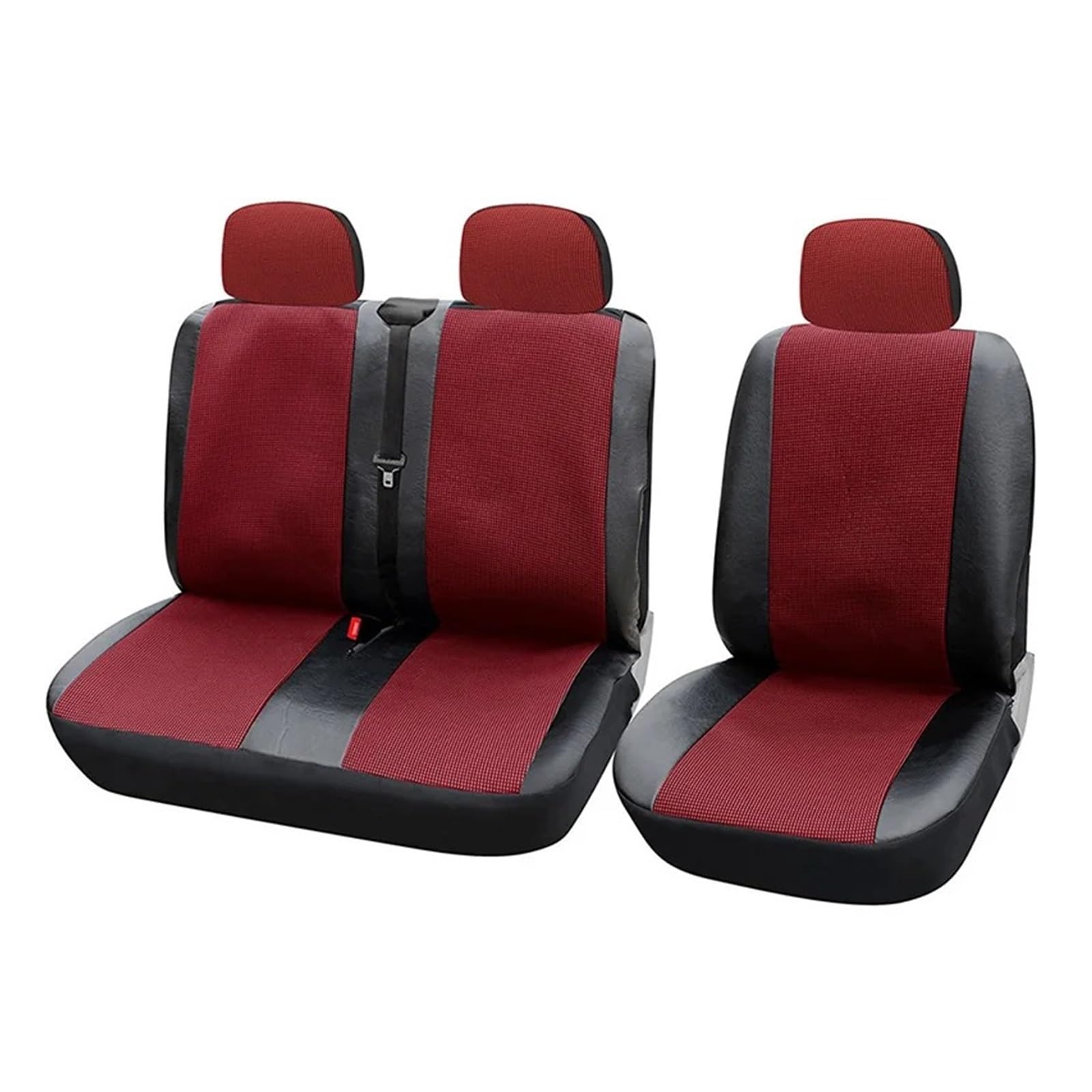 APNWVFO Sitzbezügesets Für VW Für Transporter Für Van T4 1+2 Sitzbezüge Universal Autositzbezug Autositzüberzug(RED PU) von APNWVFO