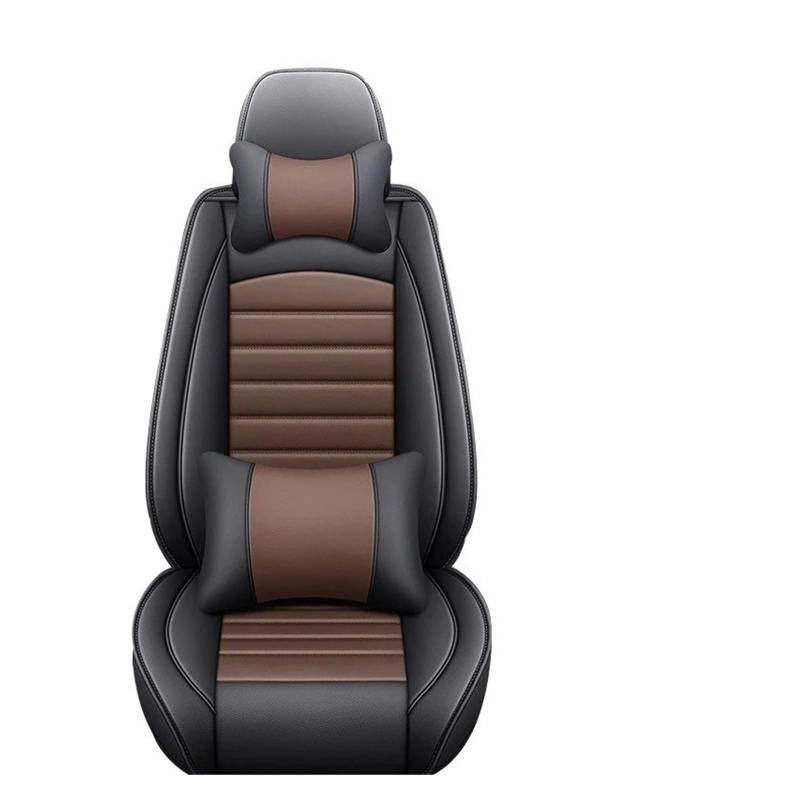 APNWVFO Sitzbezügesets Für Volvo S60L Für S90 Für XC60 Für XC90 V50 Für V60 XC40 CX70 Universal All Inclusive Auto Leder Sitzbezüge Autositzüberzug(BlackCoffee Pillow) von APNWVFO