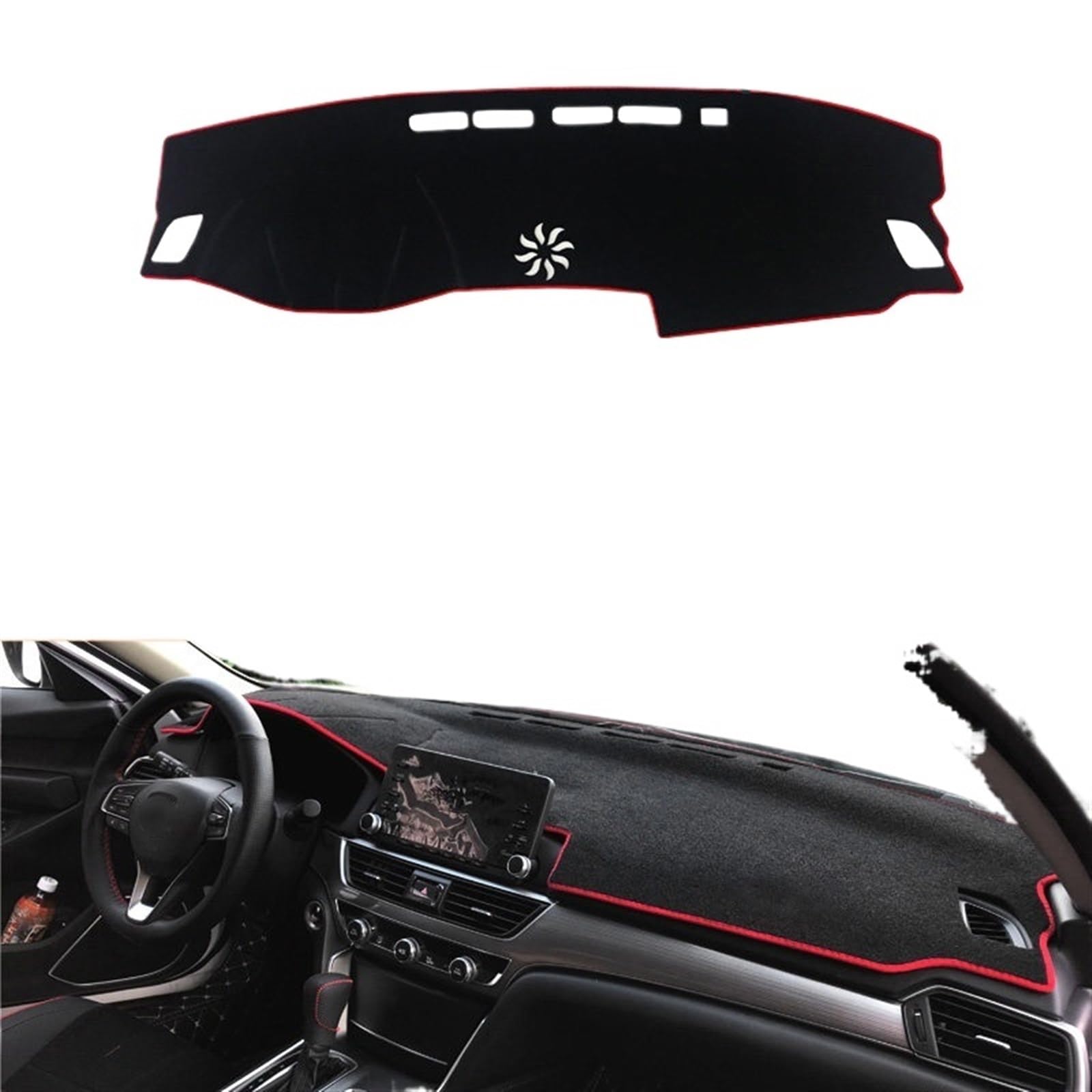 Armaturenbrett Abdeckung Matte Für Accord X 10 2018-2020 2021 2022 Auto Dashboard Abdeckung Matte Vermeiden Licht Pad Instrument Panel Teppiche Protector Shade Board Pad(Front Red Side) von APNWVFO