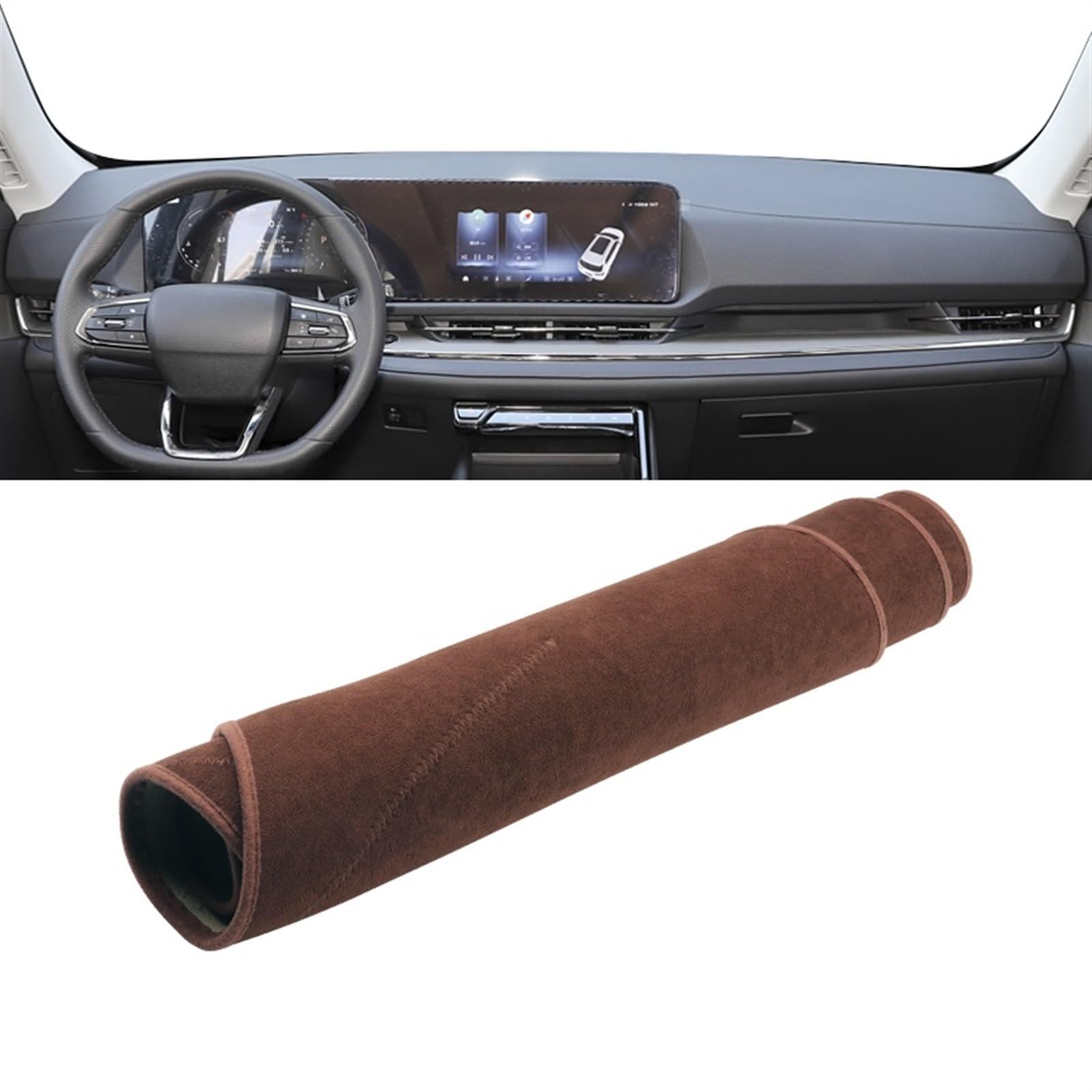 Armaturenbrett Abdeckung Matte Für Ford für Äquator 2021 2022 2023 Auto-Armaturenbrett-Sonnenschutzabdeckung Anti-UV-Rutschmatte Instrumententafelteppich Shade Board Pad(B Brown) von APNWVFO