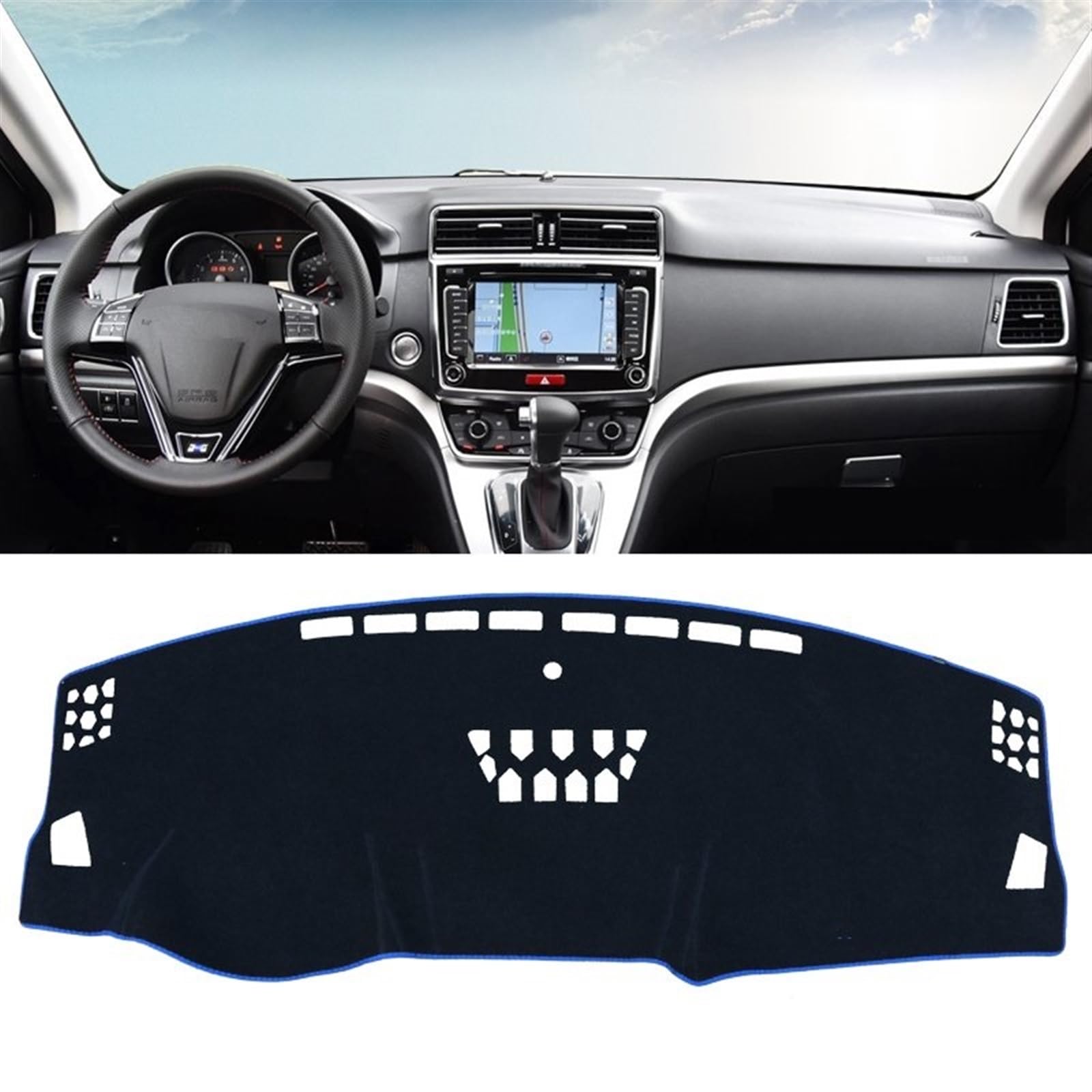 Armaturenbrett Abdeckung Matte Für Haval H6 2011-2014 2015 2016 2017 Auto Armaturenbrett Abdeckung Sonnenschutz Matten Vermeiden Licht Pads Anti-Uv Fall Instrument Shade Board Pad(A Blue Side) von APNWVFO