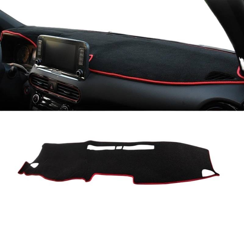 Armaturenbrett Abdeckung Matte Für Hyundai Für Kona N Linie 2017 2018 2019 2020 2021 2022 Armaturenbrettabdeckung Vermeiden Sie Lichtpad Sonnenschutz Anti-UV-Teppiche Shade Board Pad(A Red Side) von APNWVFO